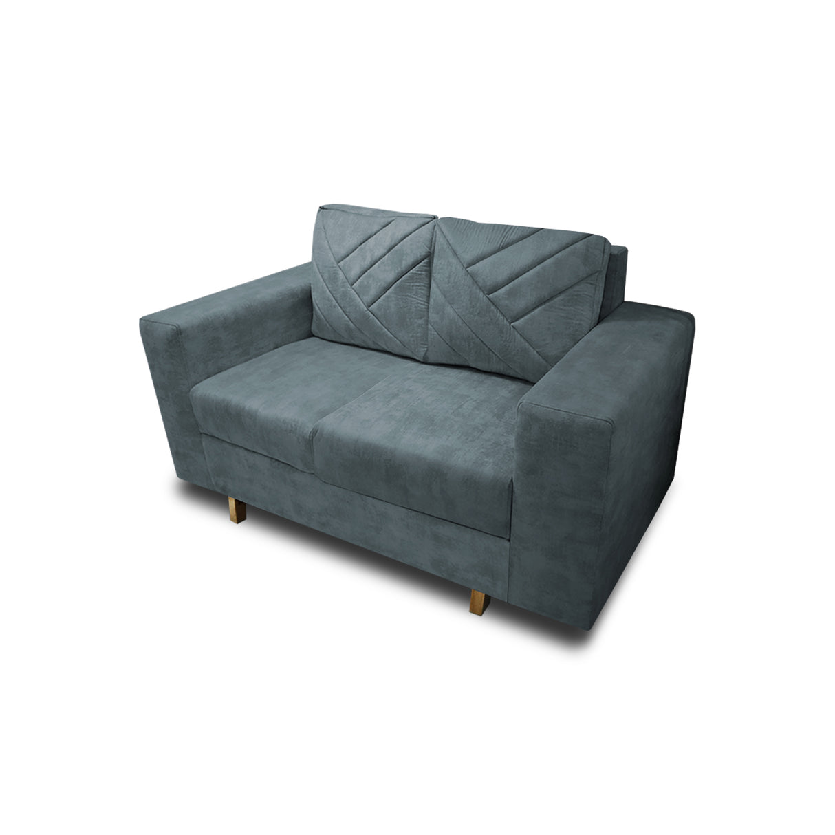 Sofá Amsterdam Acero 150x72cm de Tela Amigable con Mascotas de Dos Puestos con Apoya Brazos - SOFAS Y POLTRONAS | Bylmo