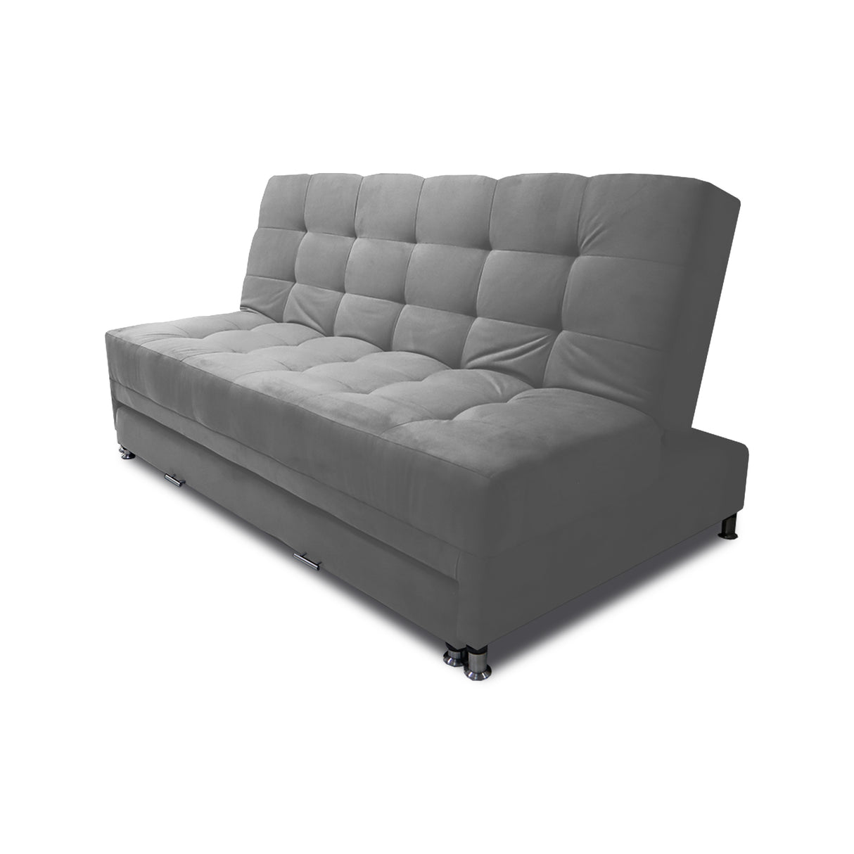 Sofá Cama Tarima Haller Gris 190x95cm Reclinable de Tela Amigable con Mascotas de Tres Puestos con Apoya Brazos - SOFAS Y POLTRONAS | Bylmo