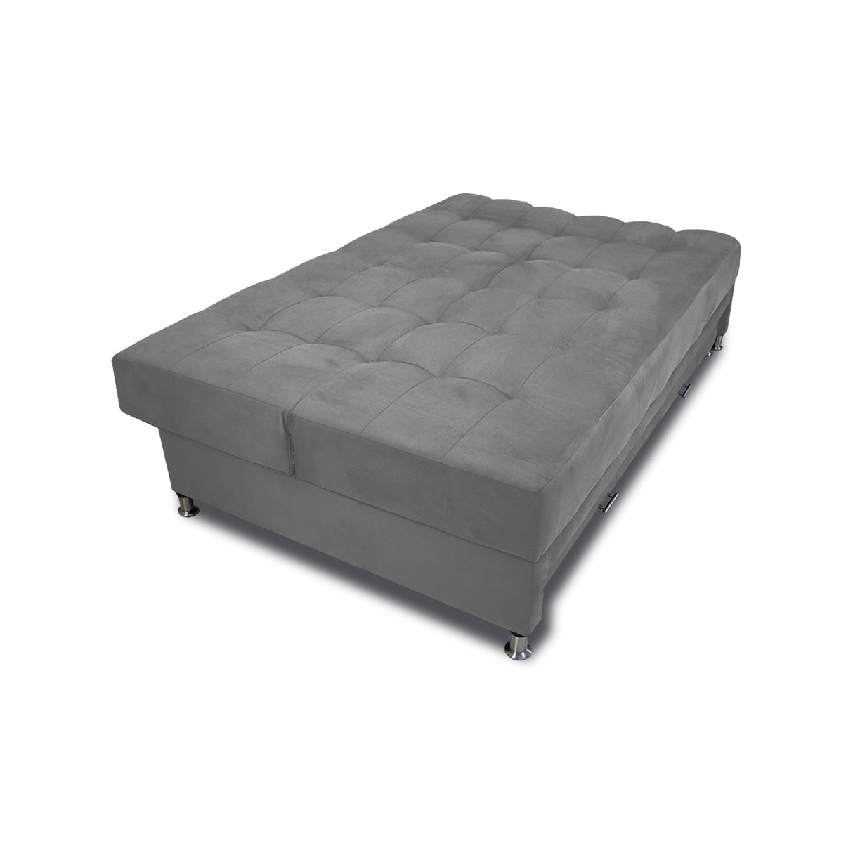 Sofá Cama Tarima Haller Gris 190x95cm Reclinable de Tela Amigable con Mascotas de Tres Puestos con Apoya Brazos - SOFAS Y POLTRONAS | Bylmo