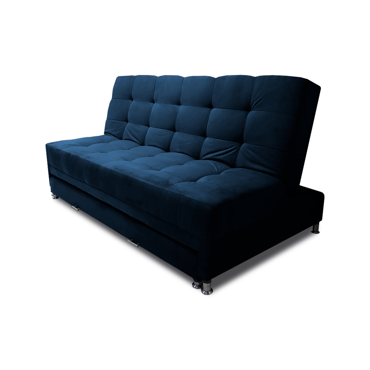 Sofá Cama Tarima Haller Azul Petróleo 190x95cm Reclinable de Tela Amigable con Mascotas de Tres Puestos con Apoya Brazos - SOFAS Y POLTRONAS | Bylmo
