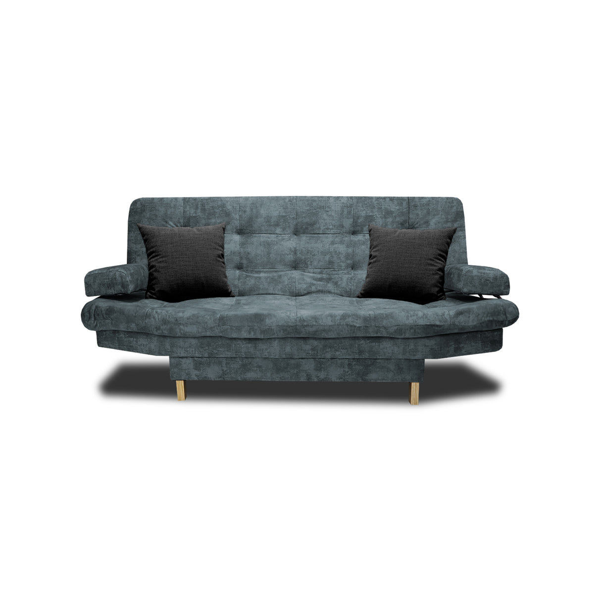 Sofá Cama Blum Acero 185x90cm Reclinable de Tela Amigable con Mascotas de Tres Puestos con Apoya Brazos - SOFAS Y POLTRONAS | Bylmo