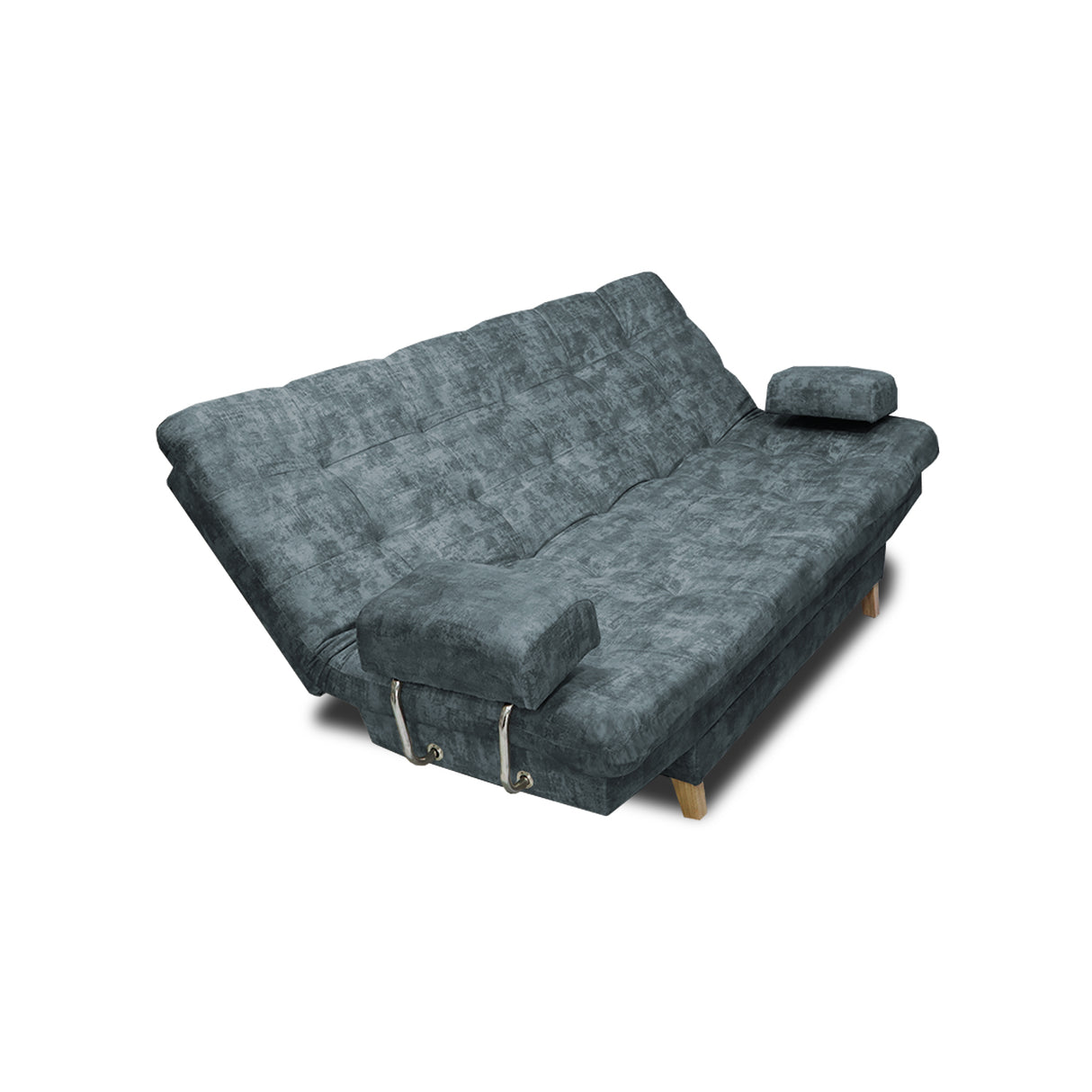 Sofá Cama Blum Acero 185x90cm Reclinable de Tela Amigable con Mascotas de Tres Puestos con Apoya Brazos - SOFAS Y POLTRONAS | Bylmo