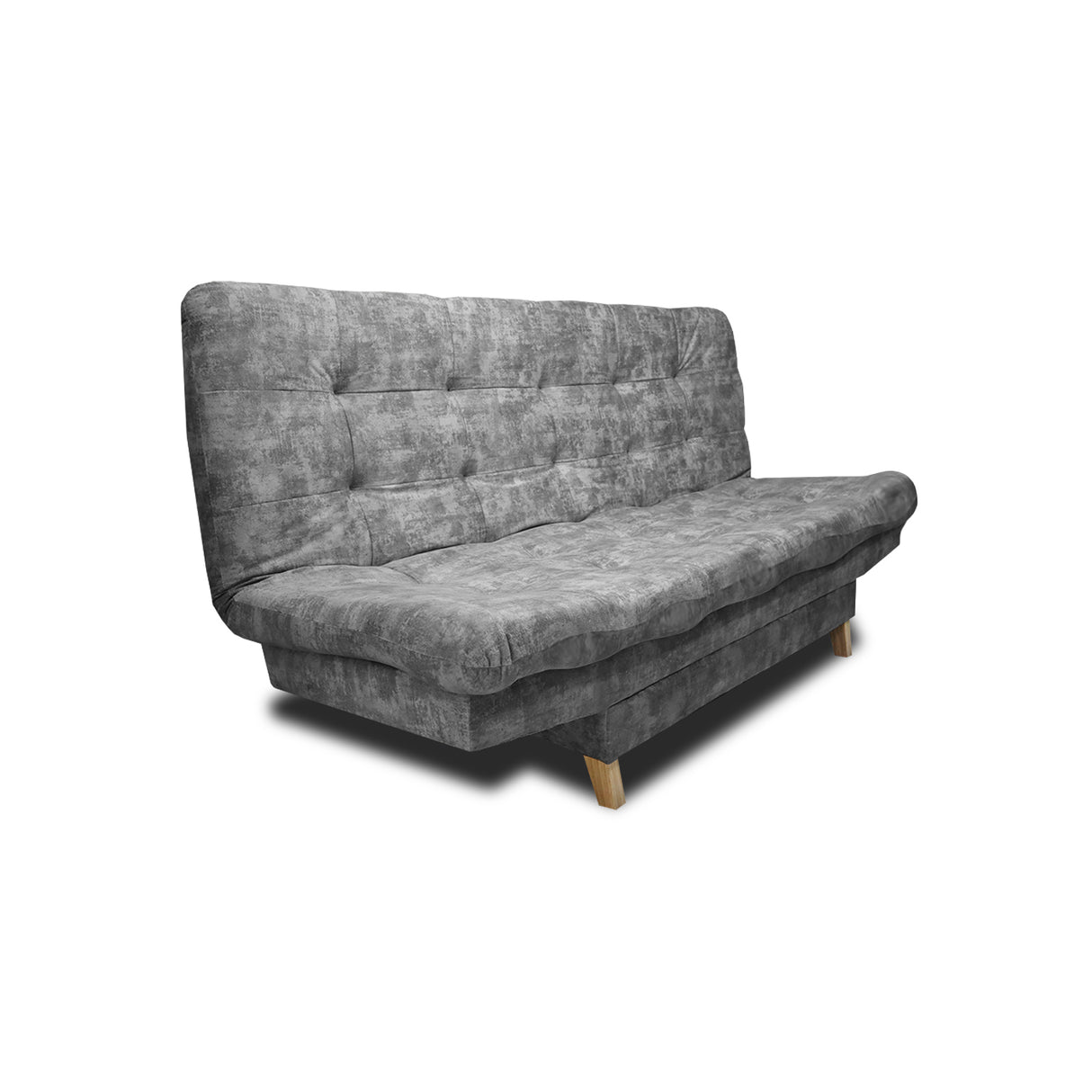 Sofá Cama Kuster Gris 185x90cm Reclinable de Tela Amigable con Mascotas de Tres Puestos sin Apoya Brazos - SOFAS Y POLTRONAS | Bylmo