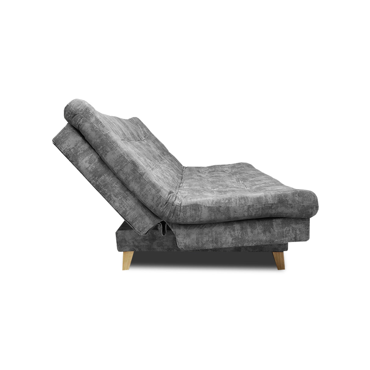 Sofá Cama Kuster Gris 185x90cm Reclinable de Tela Amigable con Mascotas de Tres Puestos sin Apoya Brazos - SOFAS Y POLTRONAS | Bylmo