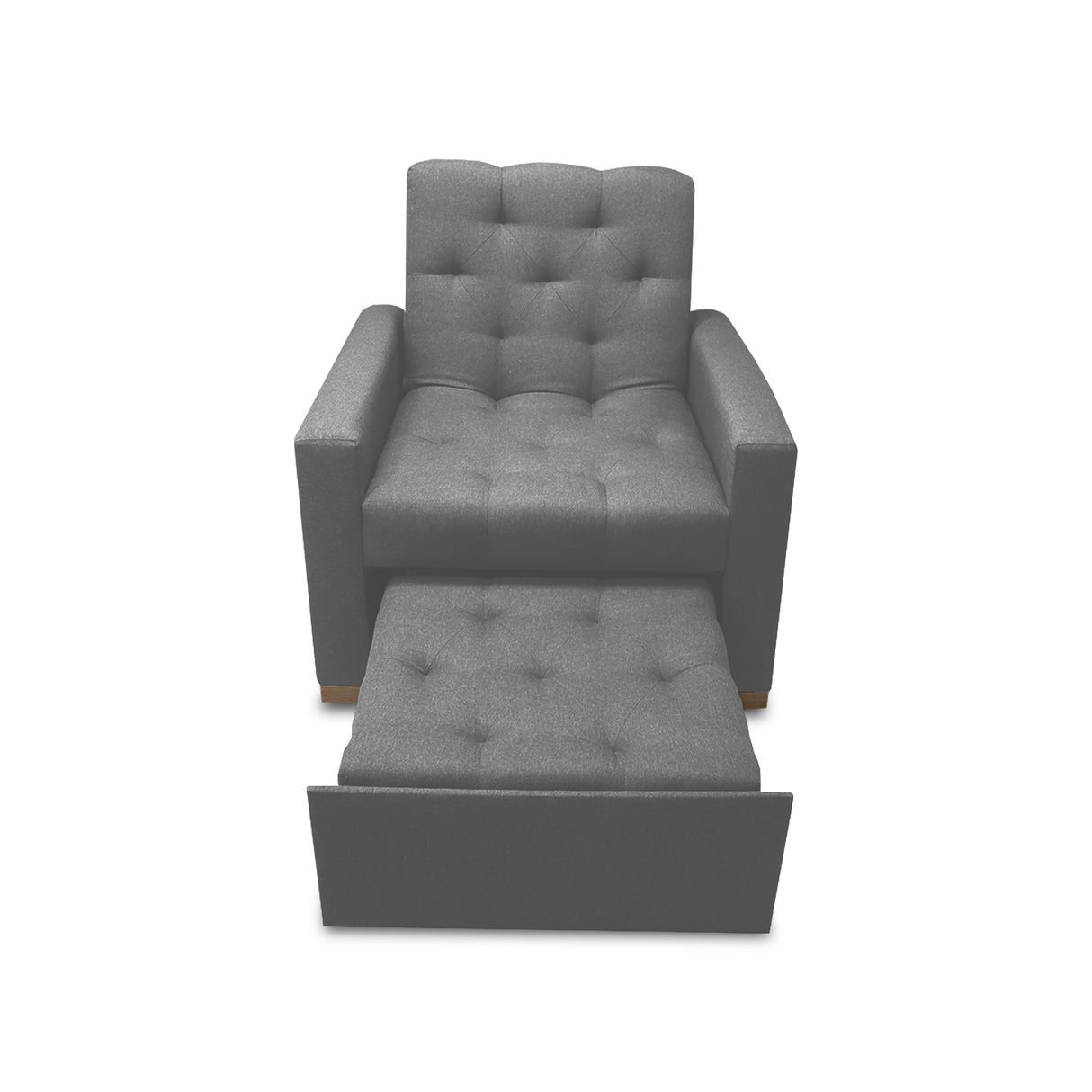 Sofá Cama Sabathy Gris 95x90cm Reclinable de Tela Amigable con Mascotas de Un Puesto con Apoya Brazos - SOFAS Y POLTRONAS | Bylmo