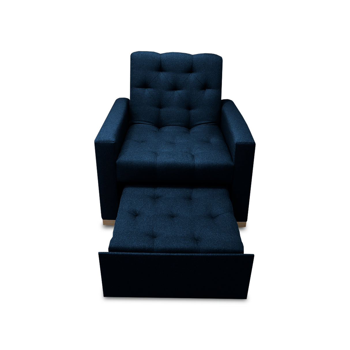 Sofá Cama Sabathy Azul Petróleo 95x90cm Reclinable de Tela Amigable con Mascotas de Un Puesto con Apoya Brazos - SOFAS Y POLTRONAS | Bylmo