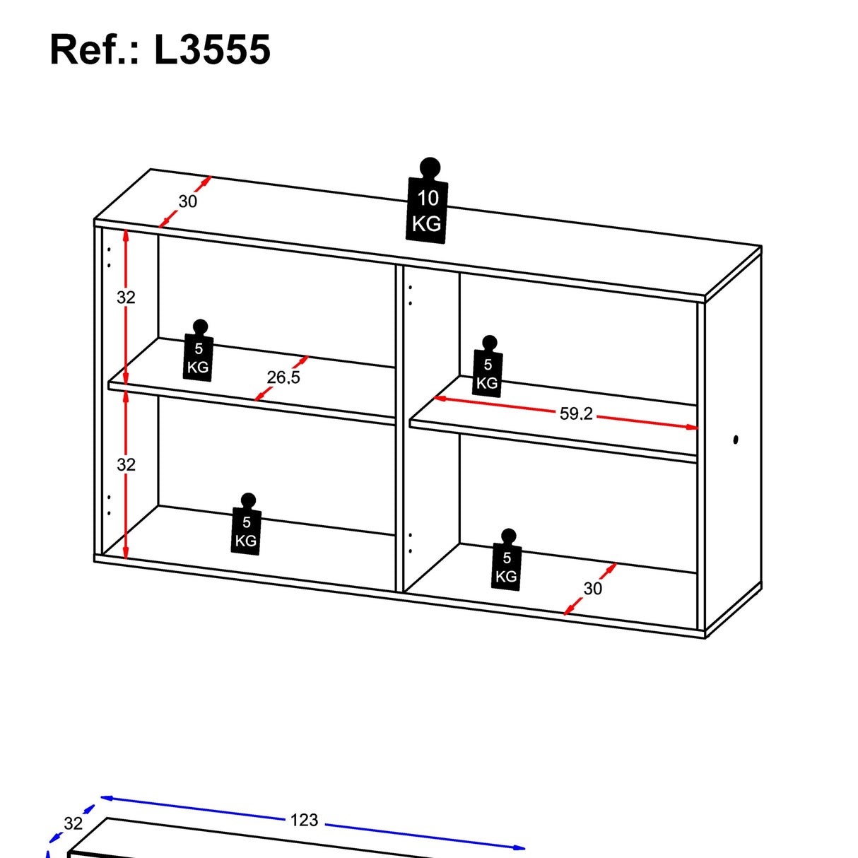 Aparador Veneza Negro 123x69cm con Cuatro Puertas y Cuatro Compartimientos - BIFES Y ARRIMOS | Bylmo