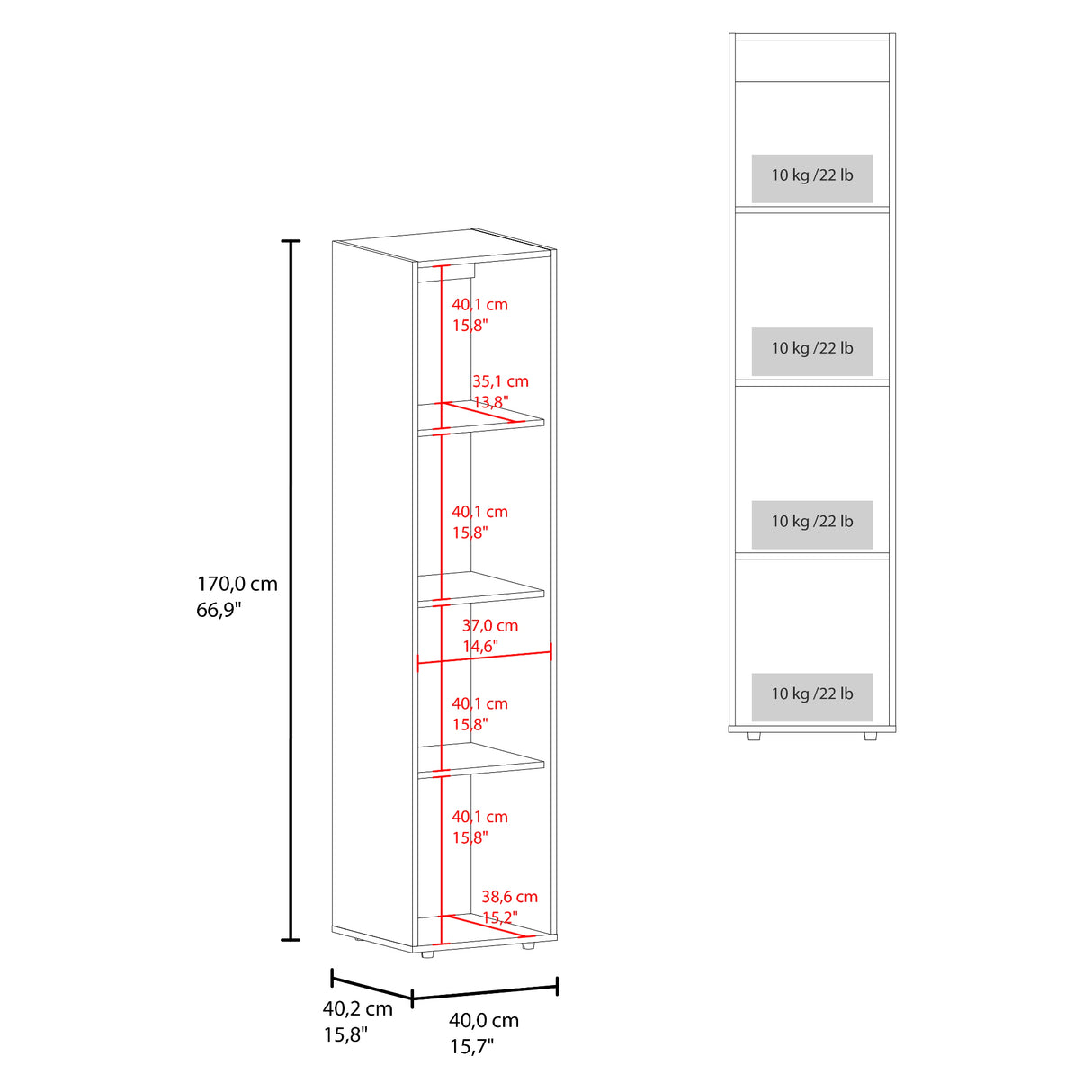 Closet Home dreams Blanco 40x170cm con Una Puerta - CLOSETS | Bylmo