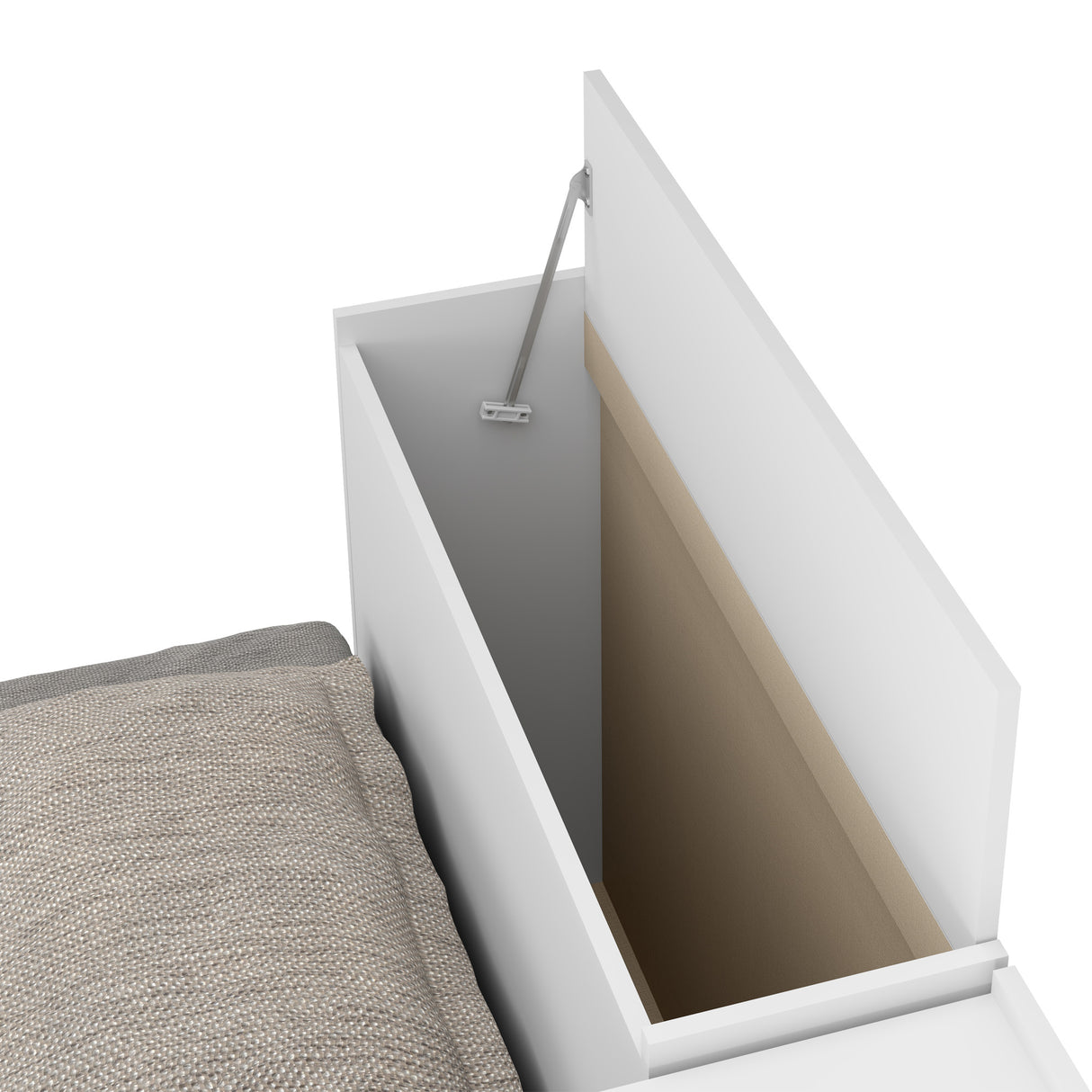 Cama Nido Blanco 110x80cm con Cabecero sin Colchón y con Almacenamiento - CAMAS | Bylmo