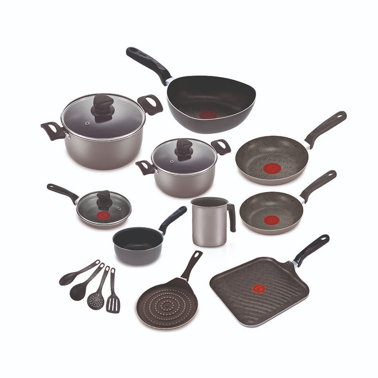 Batería de Cocina Imusa Talent Plateado 27.6x30.8cm de 17 Piezas Antiadherente - OLLAS Y SARTENES | Bylmo
