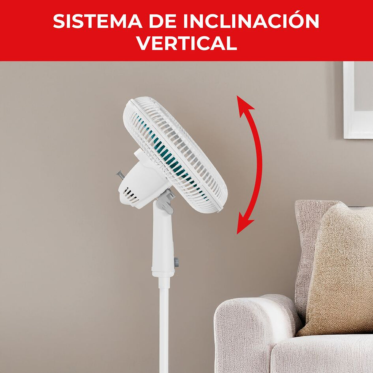 Ventilador de Piso Samurai Air Maxx Blanco 47.4x118cm de 3 Velocidades y con Oscilación - VENTILADORES | Bylmo