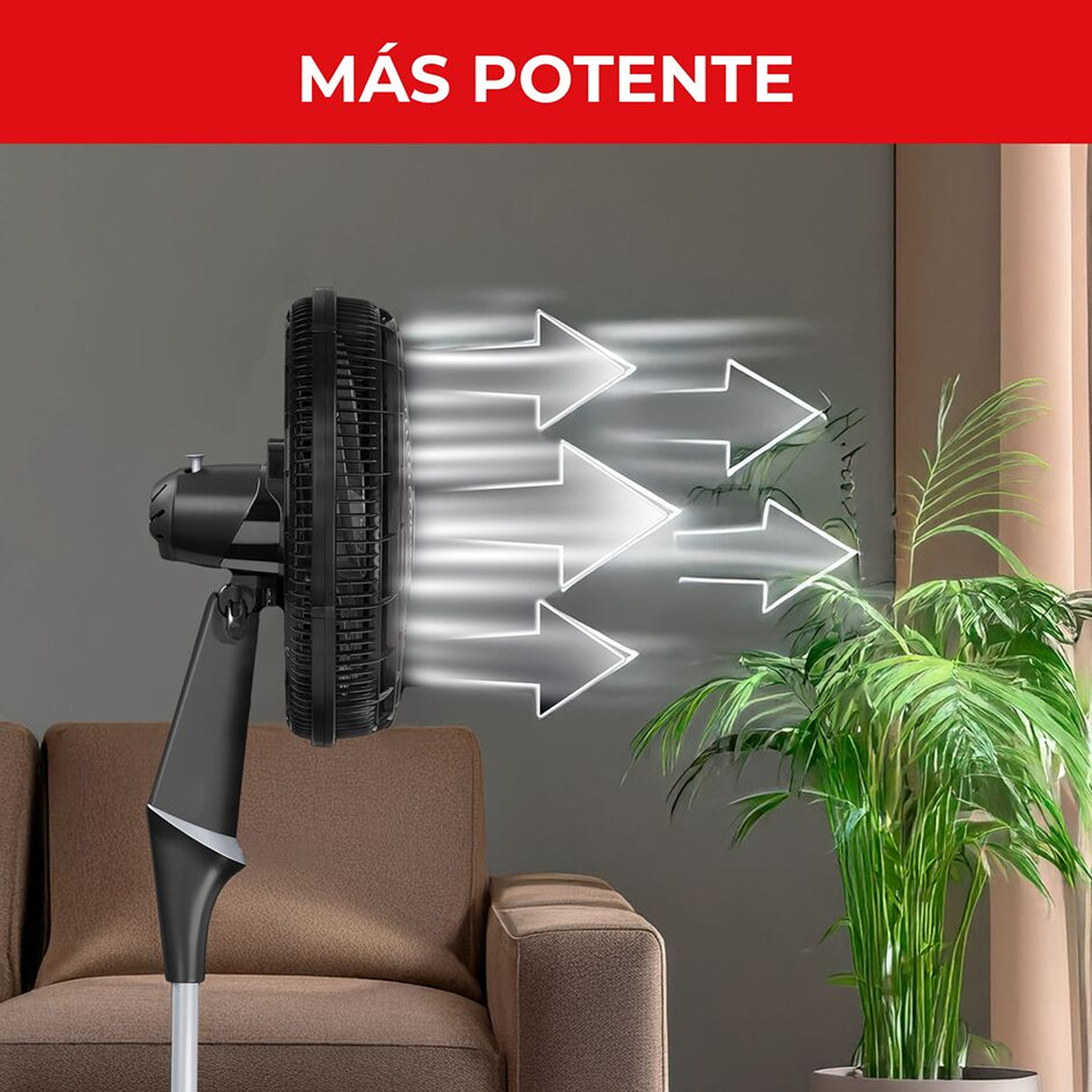 Ventilador de Piso Samurai Ultra Silence Negro 50x135.4cm de 4 Velocidades y con Oscilación - VENTILADORES | Bylmo