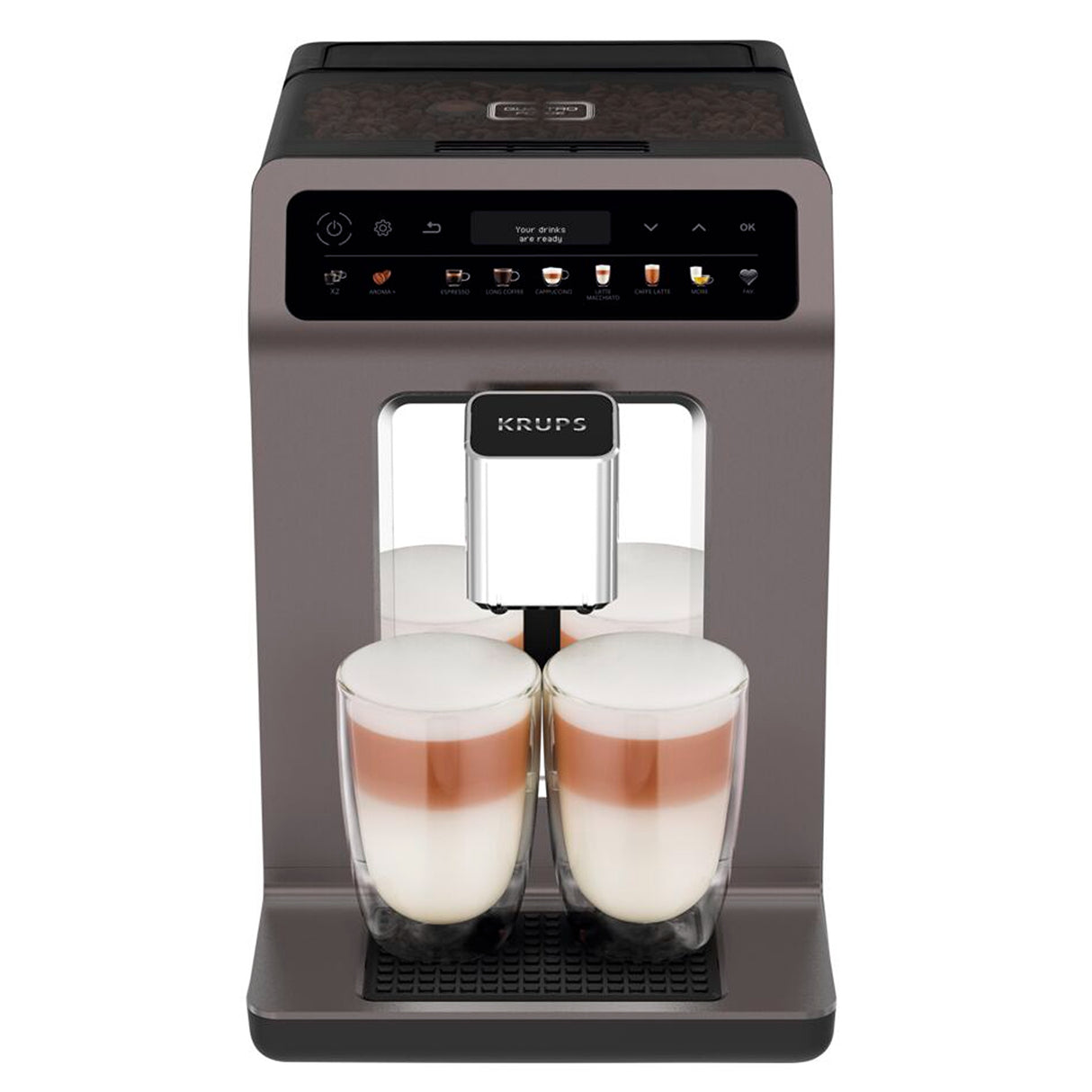 Cafetera Espressería Krups Evidence Gris Oscuro 31x33.6cm con Pantalla Digital - CAFETERAS ELECTRICAS | Bylmo