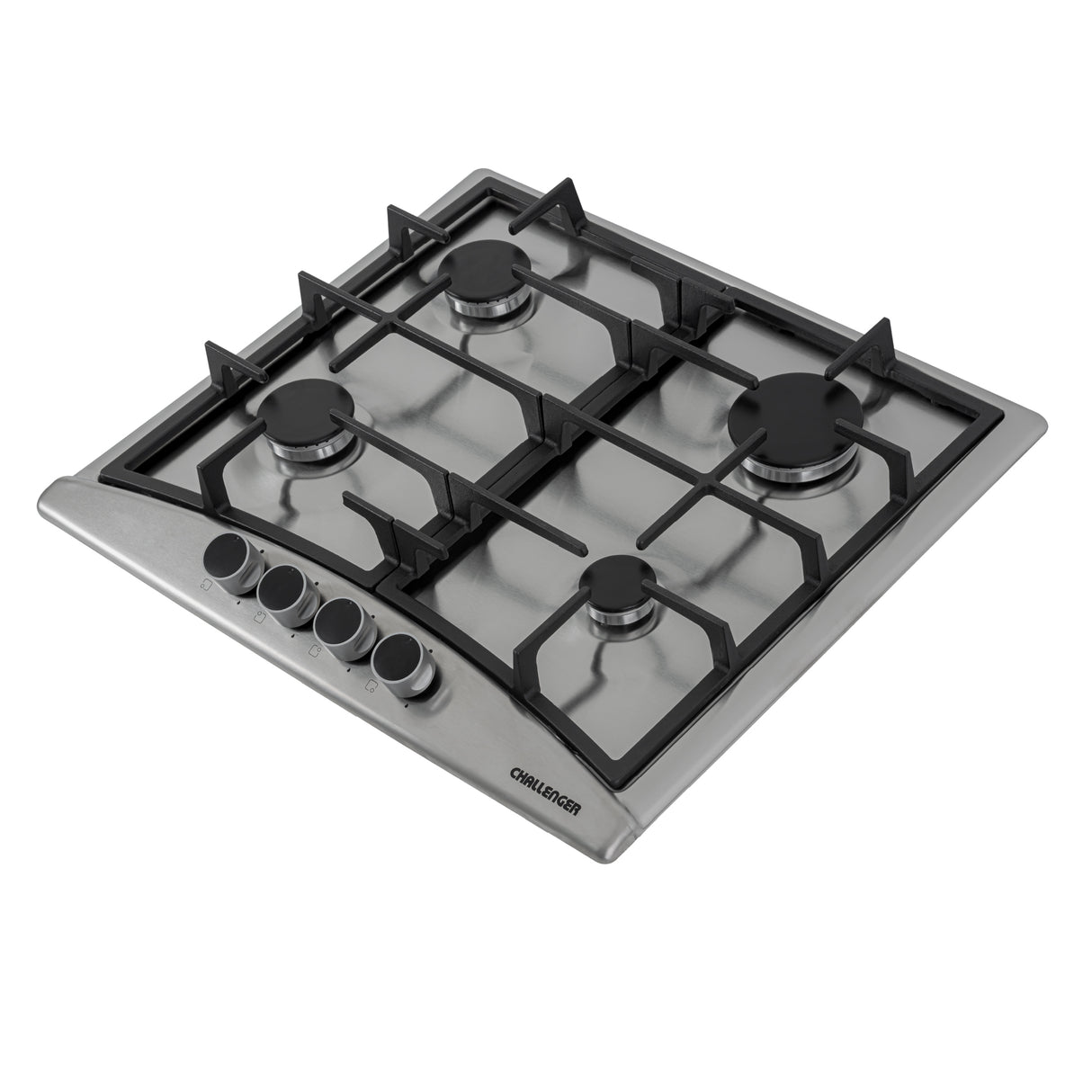 Estufa de Empotrar Challenger Alpha Gris y Negro 58.2x51.2cm de Gas Natural con Cuatro Quemadores - ESTUFAS DE EMPORTRAR Y CUBIERTAS | Bylmo