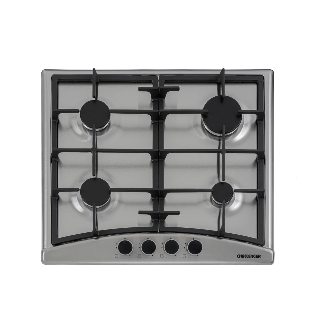 Estufa de Empotrar Challenger Alpha Gris y Negro 58.2x51.2cm de Gas Natural con Cuatro Quemadores - ESTUFAS DE EMPORTRAR Y CUBIERTAS | Bylmo