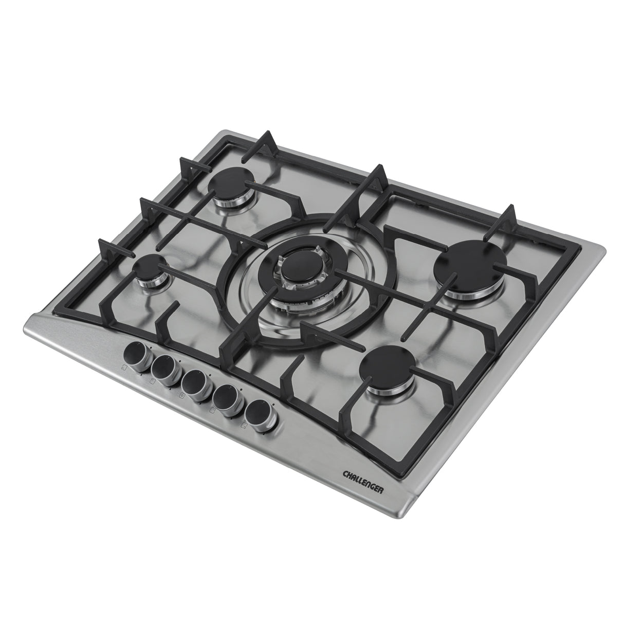 Estufa de Empotrar Challenger Alpha Gris y Negro 70.2x51.2cm de Gas Natural con Cinco Quemadores - ESTUFAS DE EMPORTRAR Y CUBIERTAS | Bylmo