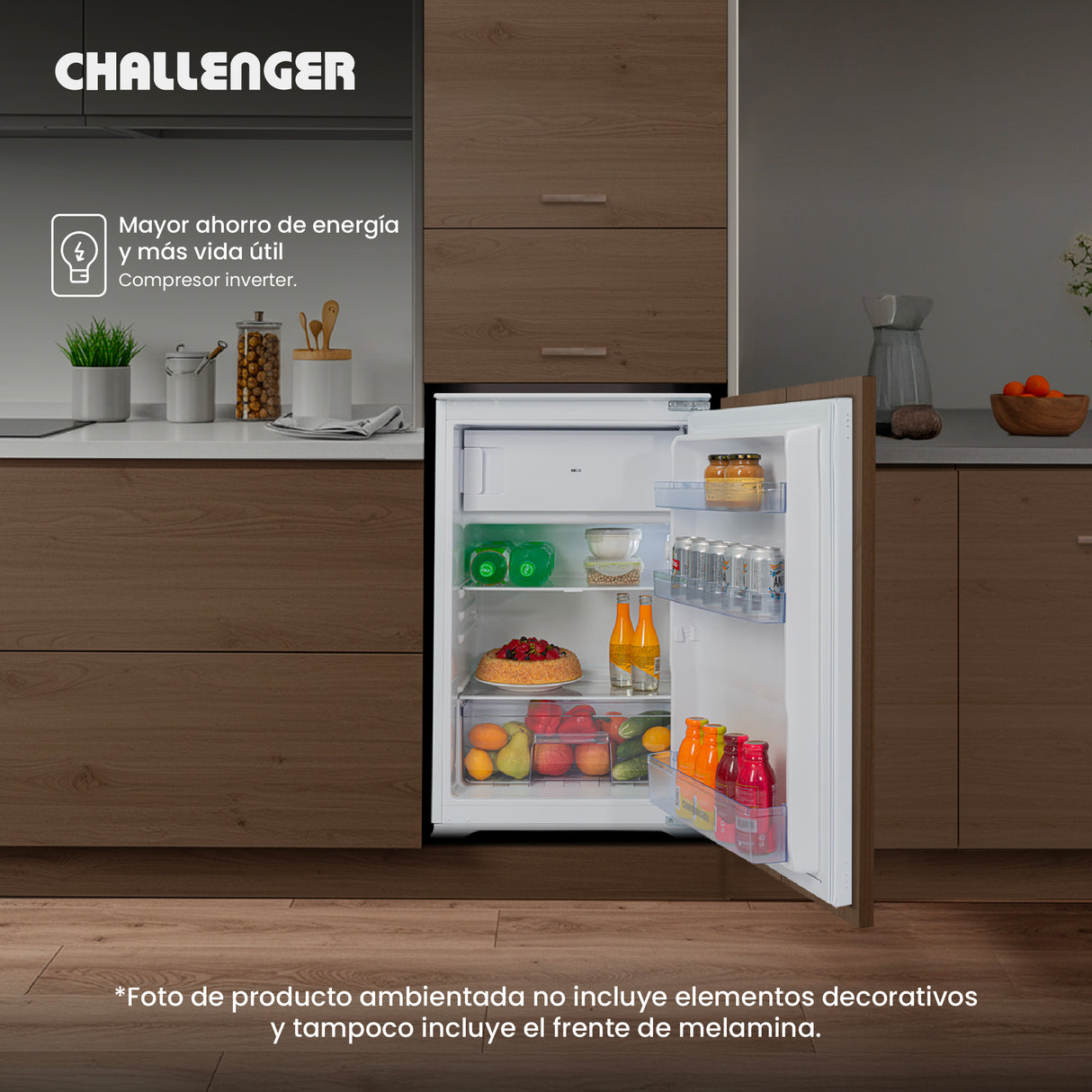 Nevera de Empotrar Challenger Blanco 54x88cm de 122 Litros con Congelador - NEVERAS | Bylmo
