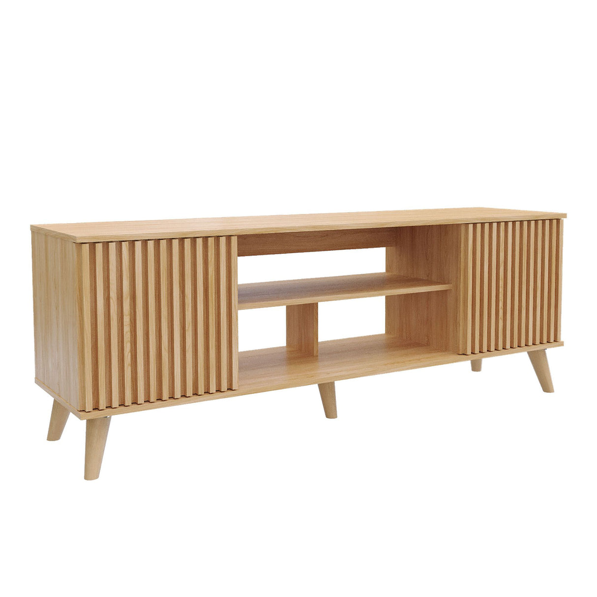 Mesa para TV Nori Panela 160x59cm para TV Hasta 65" Pulgadas con Dos Compartimientos y con Ranuras para Cables - MUEBLES DE TV | Bylmo