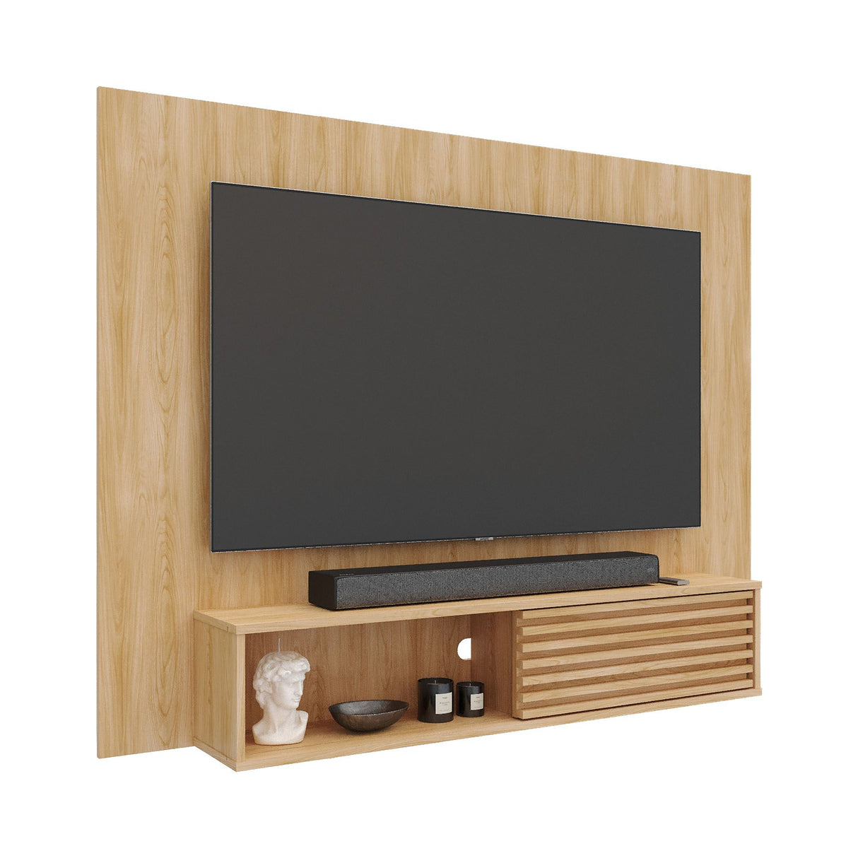 Panel de TV Nori Panela 155x118cm para TV Hasta 65" Pulgadas con Un Compartimiento - MUEBLES DE TV | Bylmo
