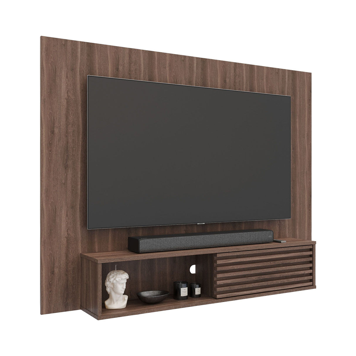 Panel de TV Nori Milan 155x118cm para TV Hasta 65" Pulgadas con Un Compartimiento - MUEBLES DE TV | Bylmo