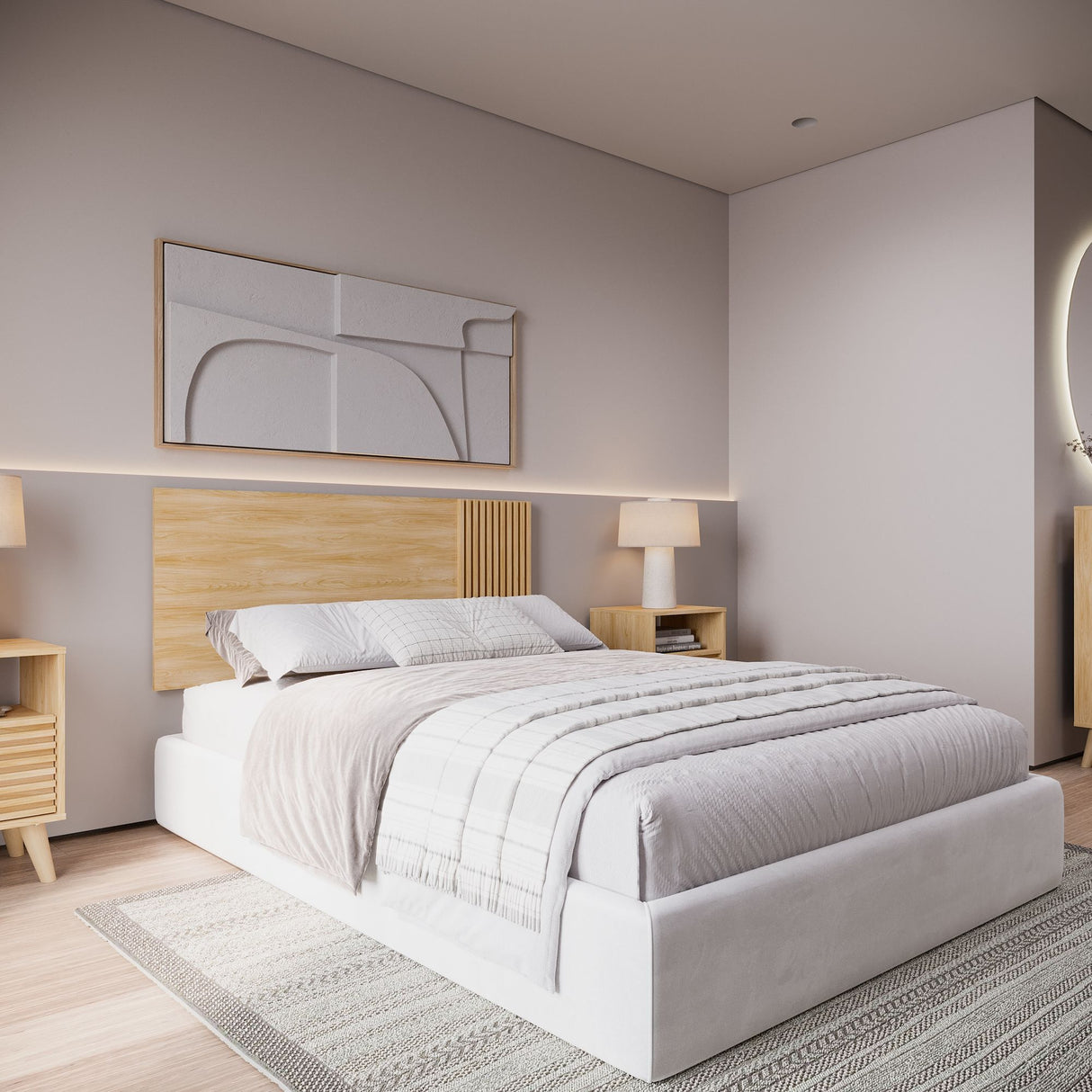 Cabecero Nori Miel 145x60cm con Acabado Liso para Cama Doble 140 X 200 Cm - CABECEROS | Bylmo