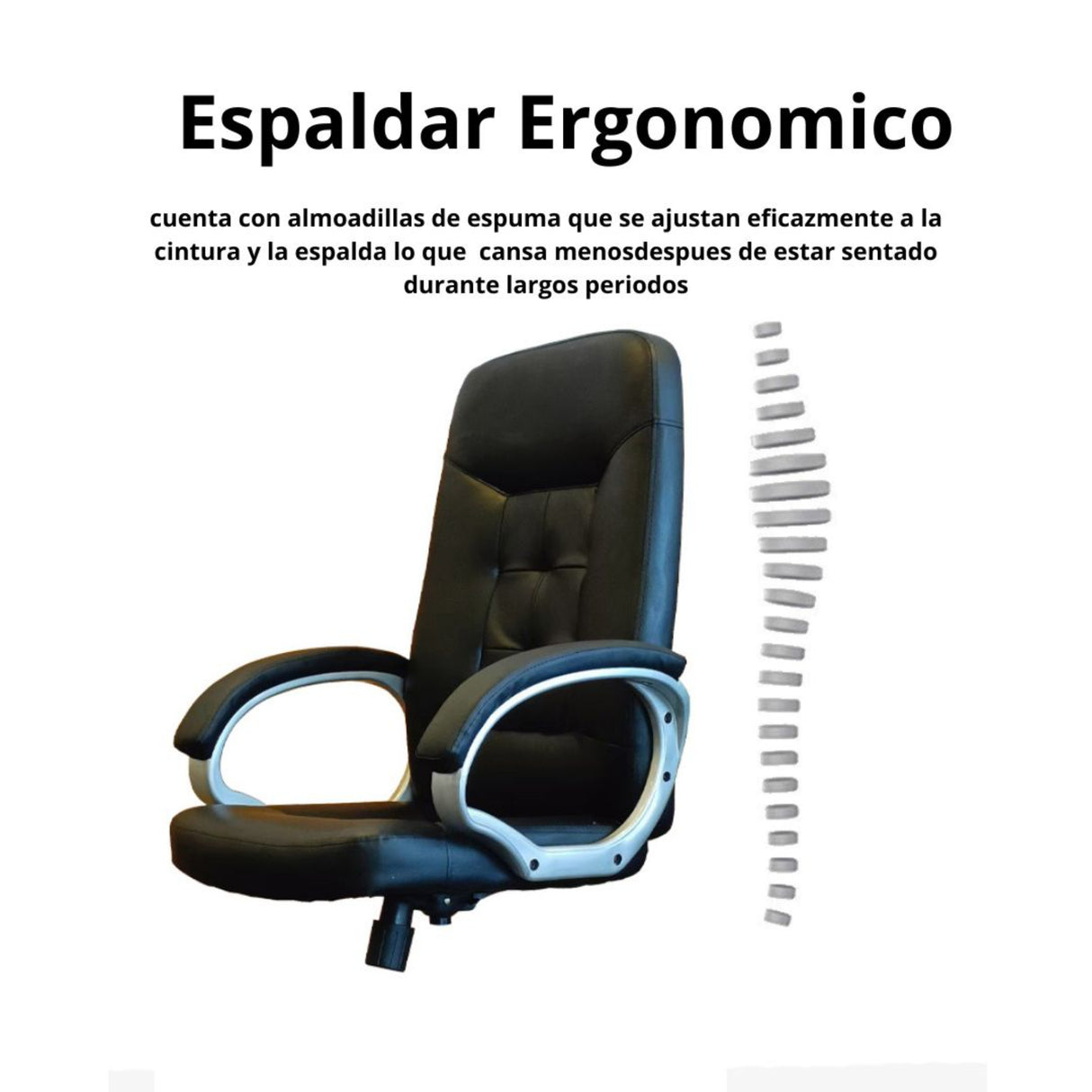 Silla Gerencial Vegas Negro 51x128cm Giratoria con Espaldar y con Apoya Cabezas - SILLAS DE OFICINA | Bylmo