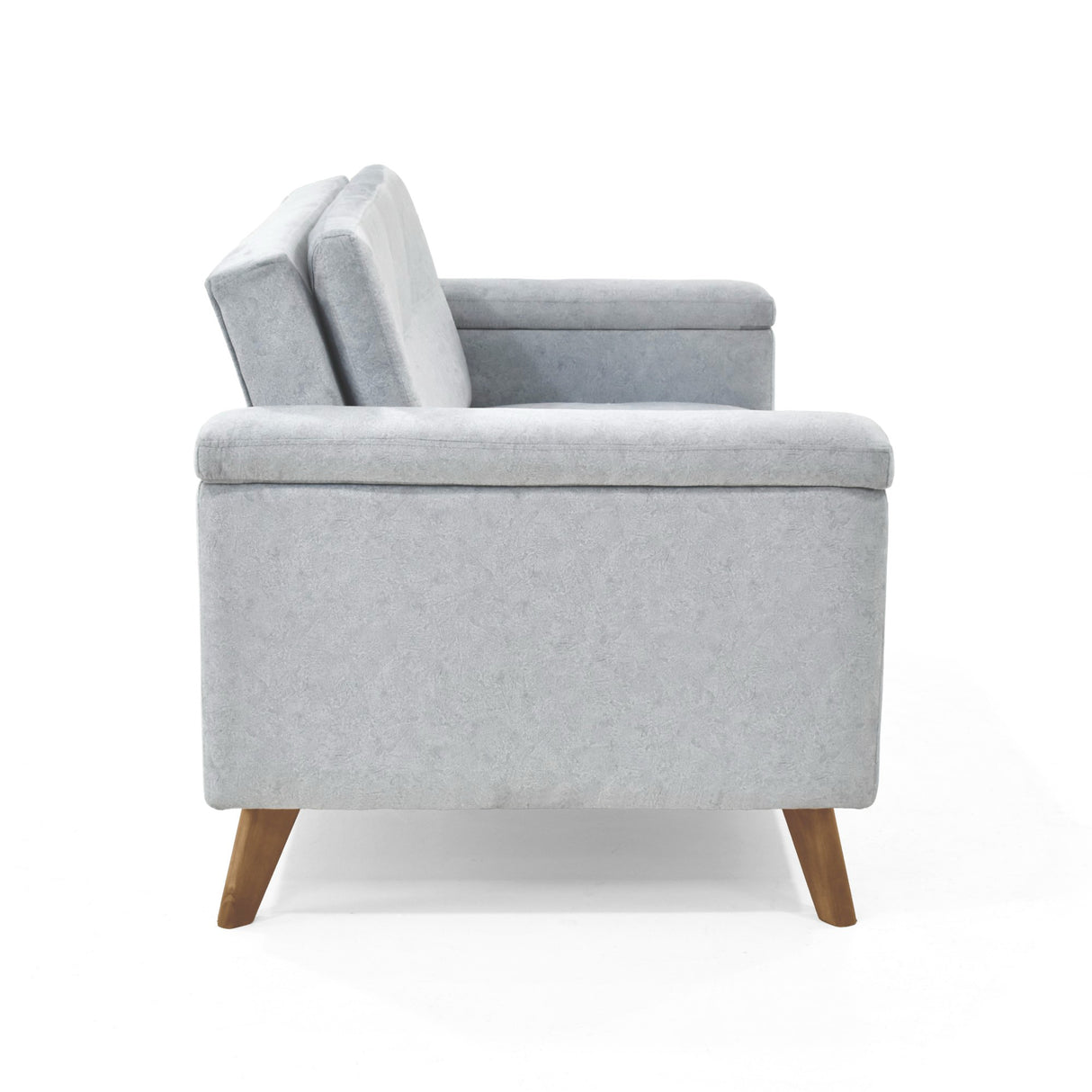 Sofá Carter Plata y Matiz Caoba 150x84cm de Dos Puestos y con Apoya Brazos - SOFAS Y POLTRONAS | Bylmo