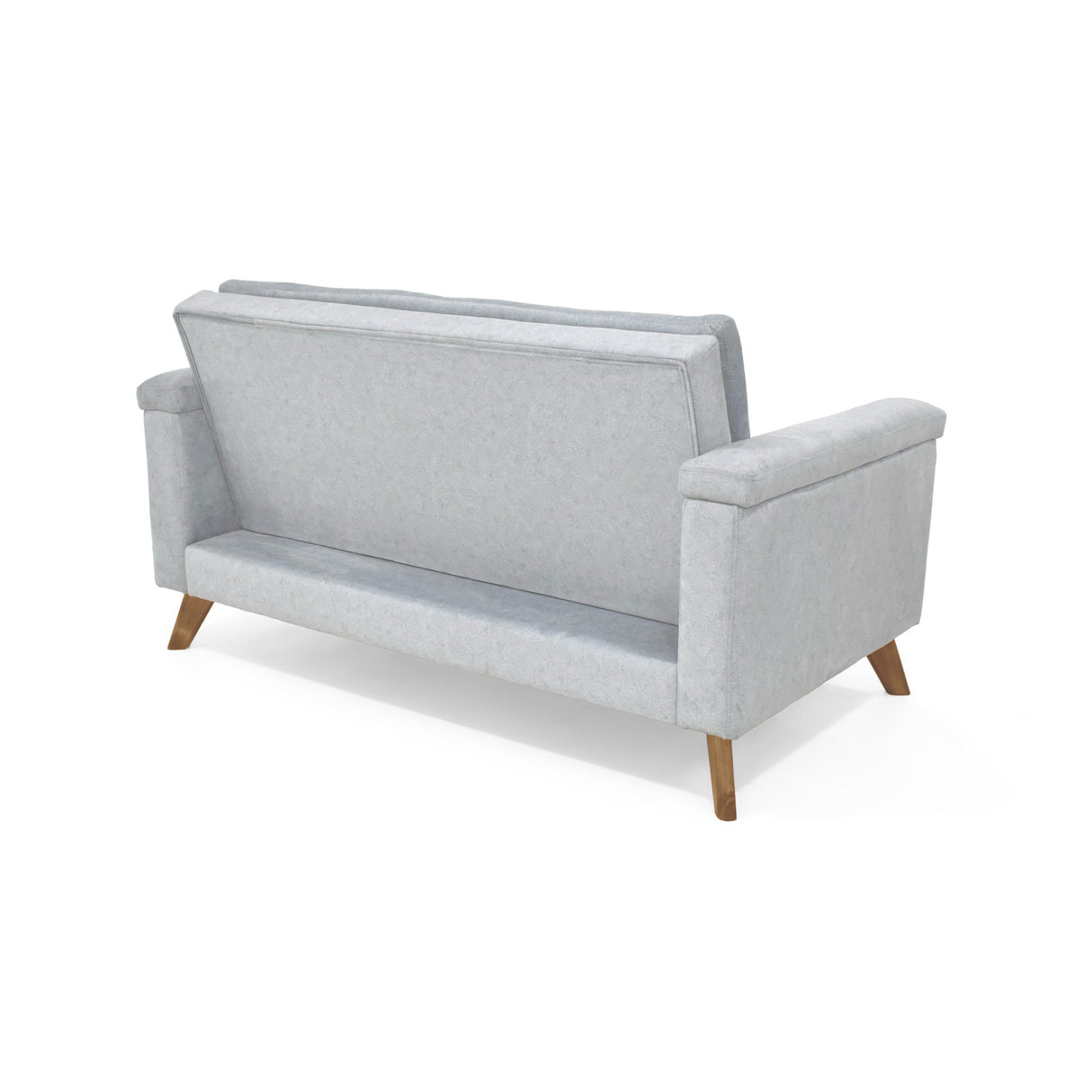 Sofá Carter Plata y Matiz Caoba 150x84cm de Dos Puestos y con Apoya Brazos - SOFAS Y POLTRONAS | Bylmo