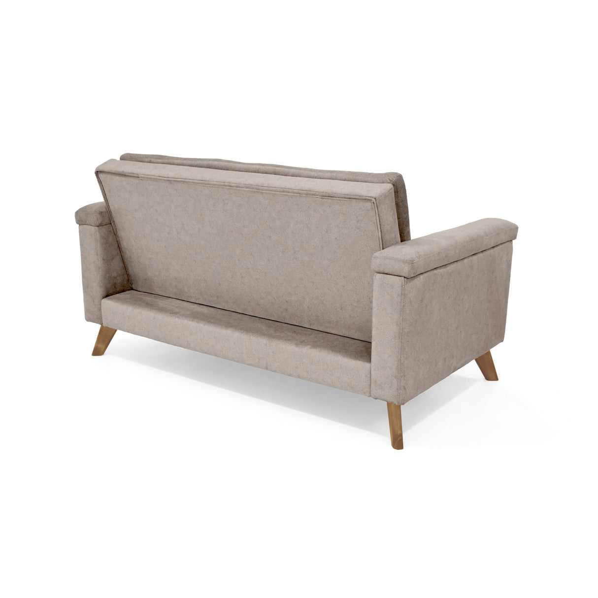Sofá Carter Taupe y Matiz Caoba 150x84cm de Dos Puestos y con Apoya Brazos - SOFAS Y POLTRONAS | Bylmo