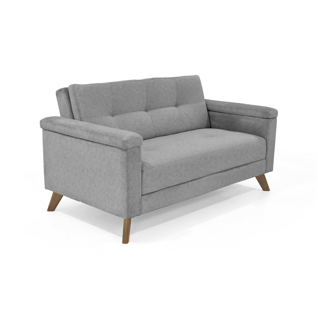 Sofá Carter Gris y Matiz Caoba 150x84cm de Dos Puestos y con Apoya Brazos - SOFAS Y POLTRONAS | Bylmo