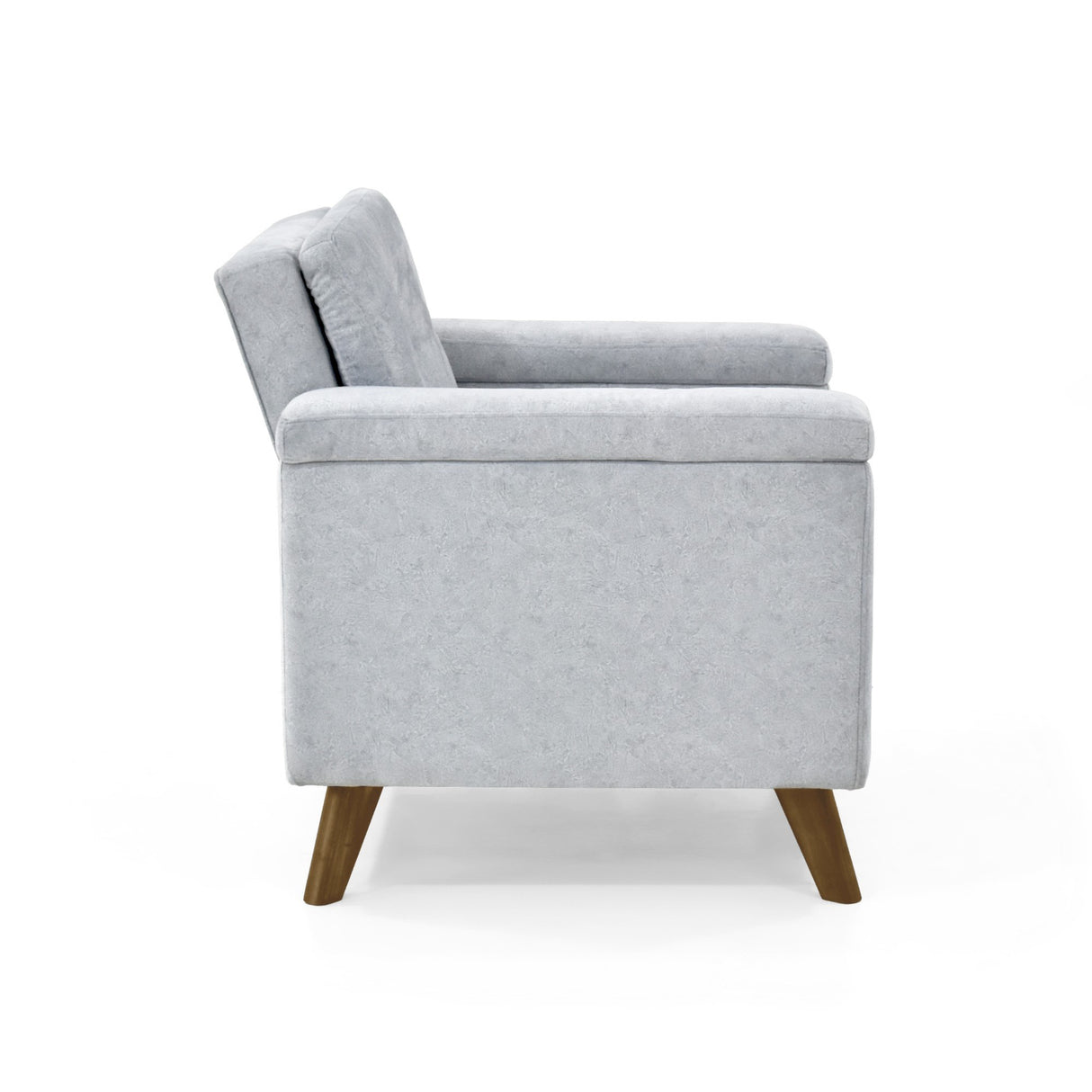 Poltrona Carter Plata y Matiz Caoba 84x84cm de Un Puestos y con Apoya Brazos - SOFAS Y POLTRONAS | Bylmo
