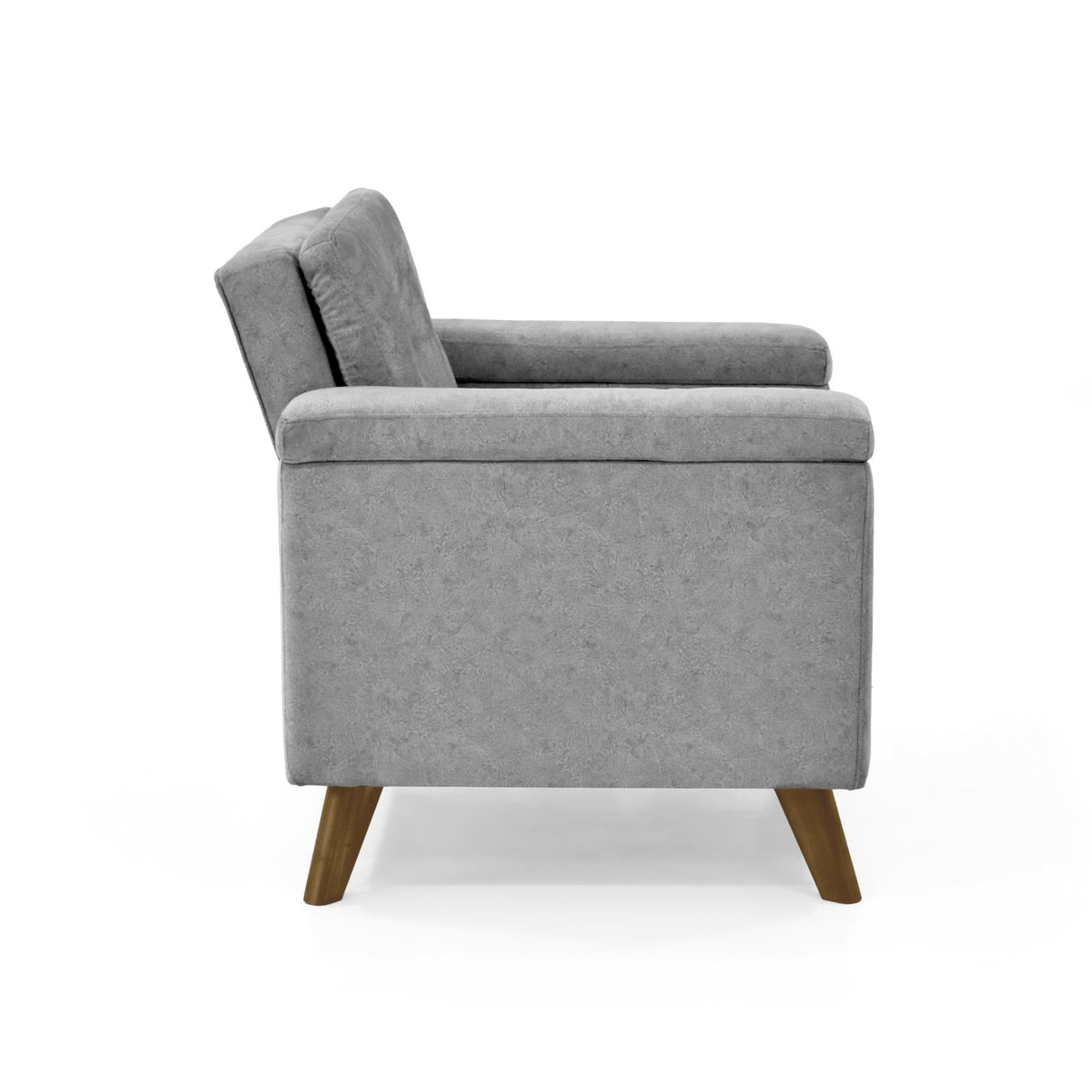 Poltrona Carter Gris y Matiz Caoba 84x84cm de Un Puestos y con Apoya Brazos - SOFAS Y POLTRONAS | Bylmo