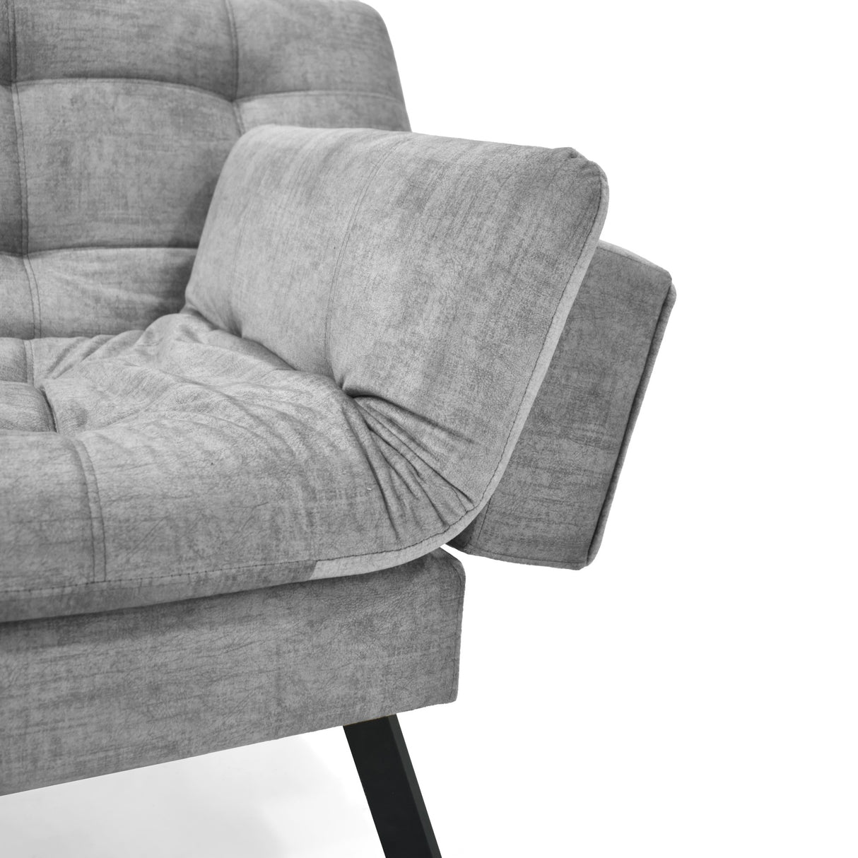 Sofá Cama Milan Gris y Negro Metálico 176x78cm de Tres Puestos y Sin Apoya Brazos - SOFAS Y POLTRONAS | Bylmo