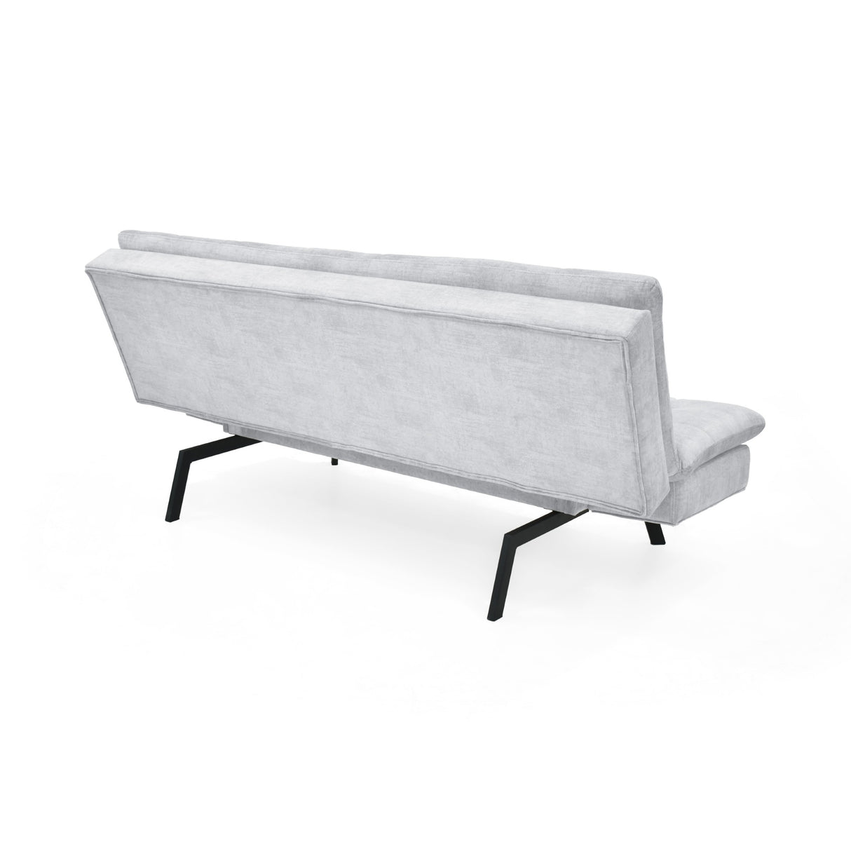 Sofá Cama Milan Plata y Negro Metálico 176x78cm de Tres Puestos y Sin Apoya Brazos - SOFAS Y POLTRONAS | Bylmo