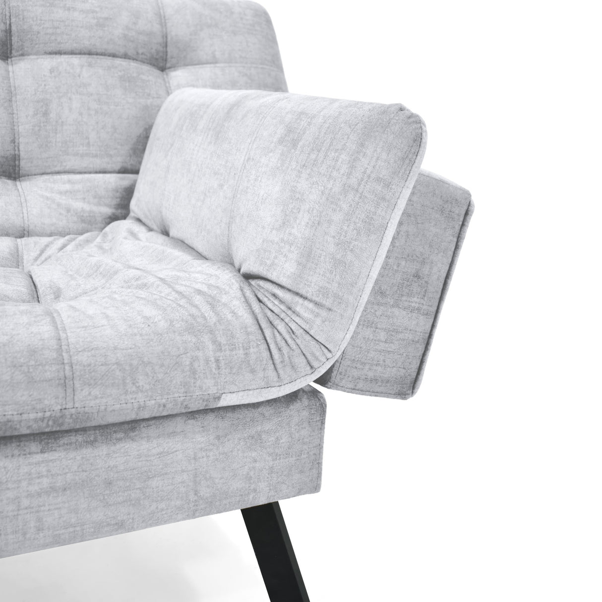 Sofá Cama Milan Plata y Negro Metálico 176x78cm de Tres Puestos y Sin Apoya Brazos - SOFAS Y POLTRONAS | Bylmo