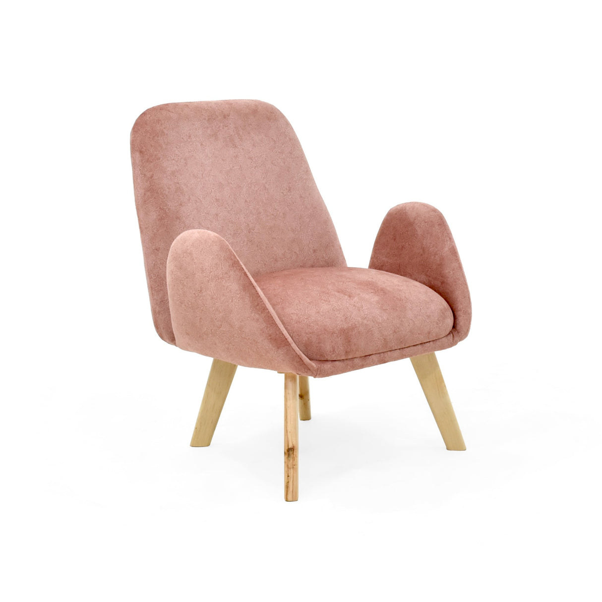 Poltrona Sibu Salmón y Matiz Natural 77x79cm de Un Puestos y con Apoya Brazos - SOFAS Y POLTRONAS | Bylmo