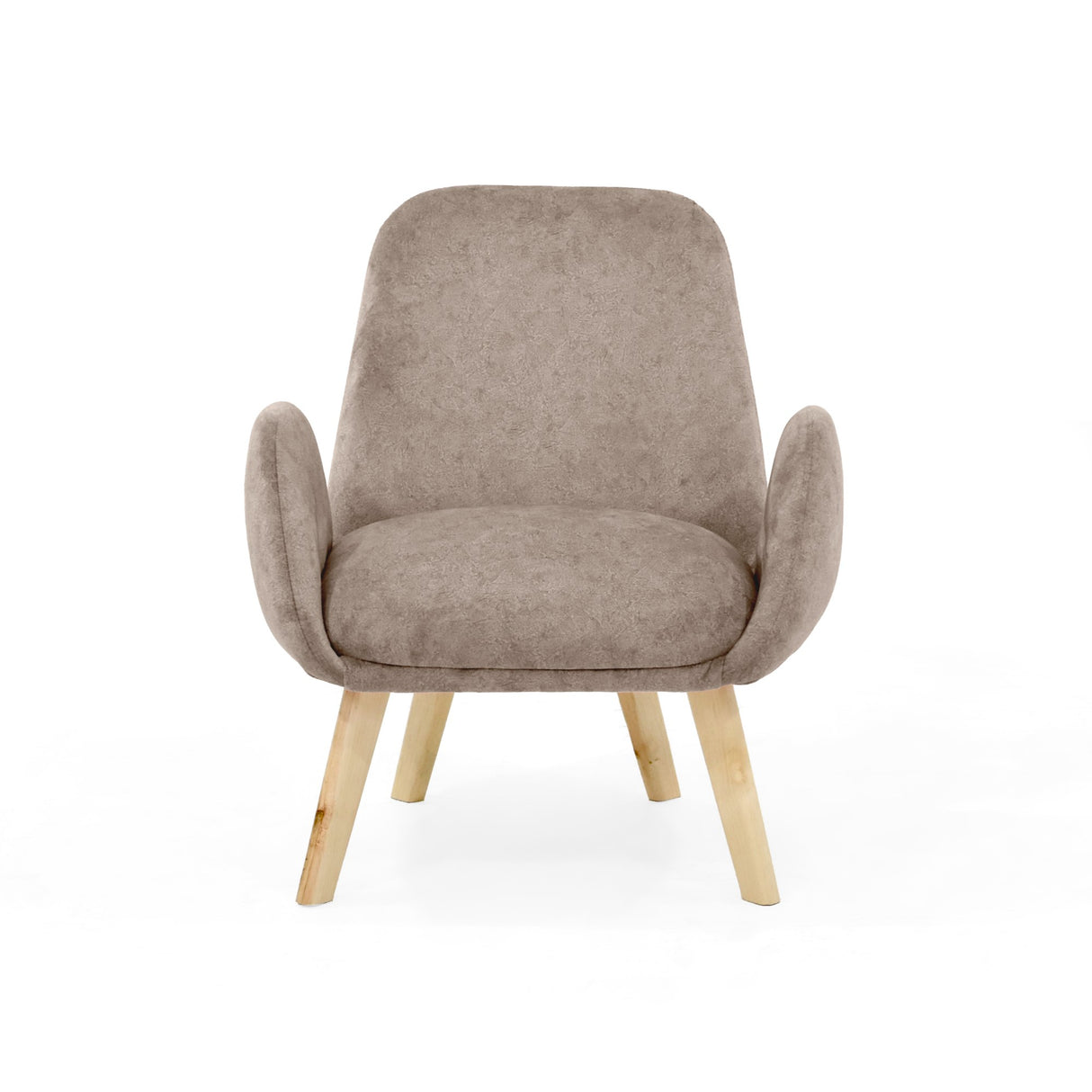 Poltrona Sibu Taupe y Matiz Natural 77x79cm de Un Puestos y con Apoya Brazos - SOFAS Y POLTRONAS | Bylmo