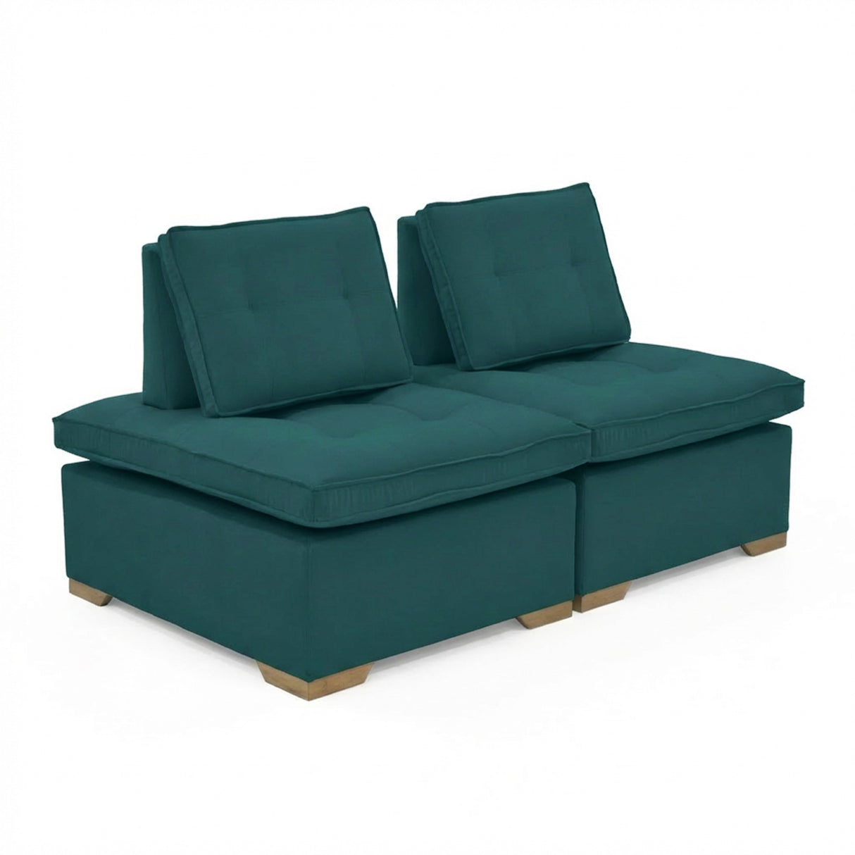 Set x 2 Poltronas Ventury Petróleo y Matiz Caoba 83x86cm de Dos Puestos y Sin Apoya Brazos - SOFAS Y POLTRONAS | Bylmo