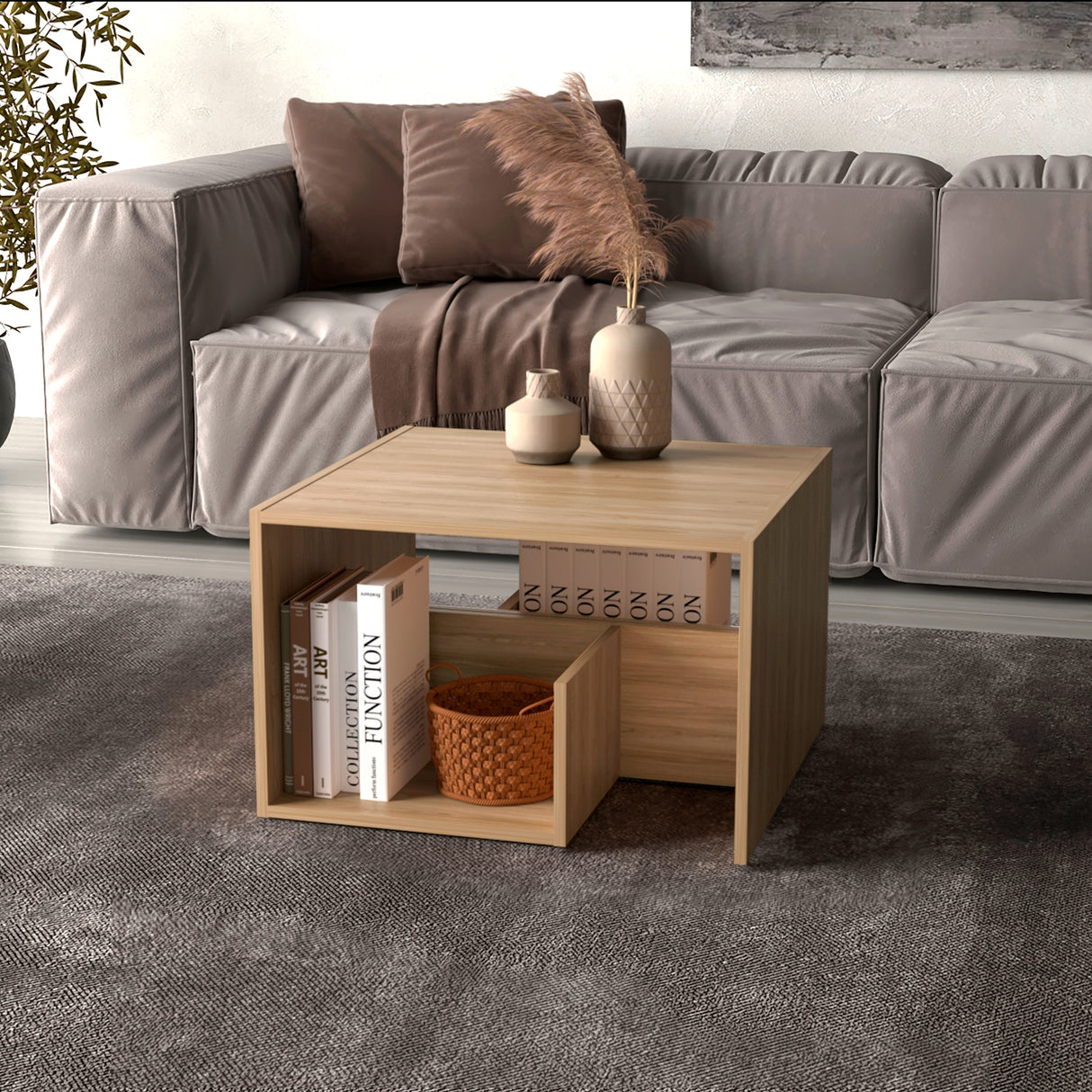 Mesa Auxiliar Everett Fresno Europeo 39.8x63.4cm Rectangular - MESAS AUXILIARES | Bylmo