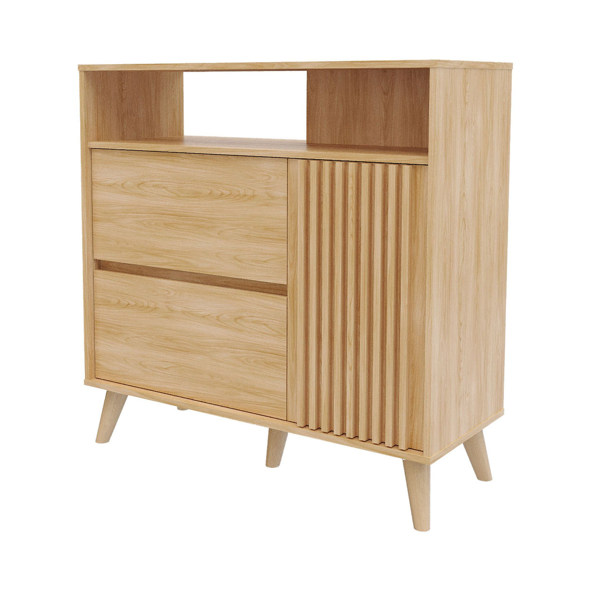 Cajonera Nori Miel 100x98cm de Dos Hileras con Dos Cajones - CAJONERAS Y COMODAS | Bylmo