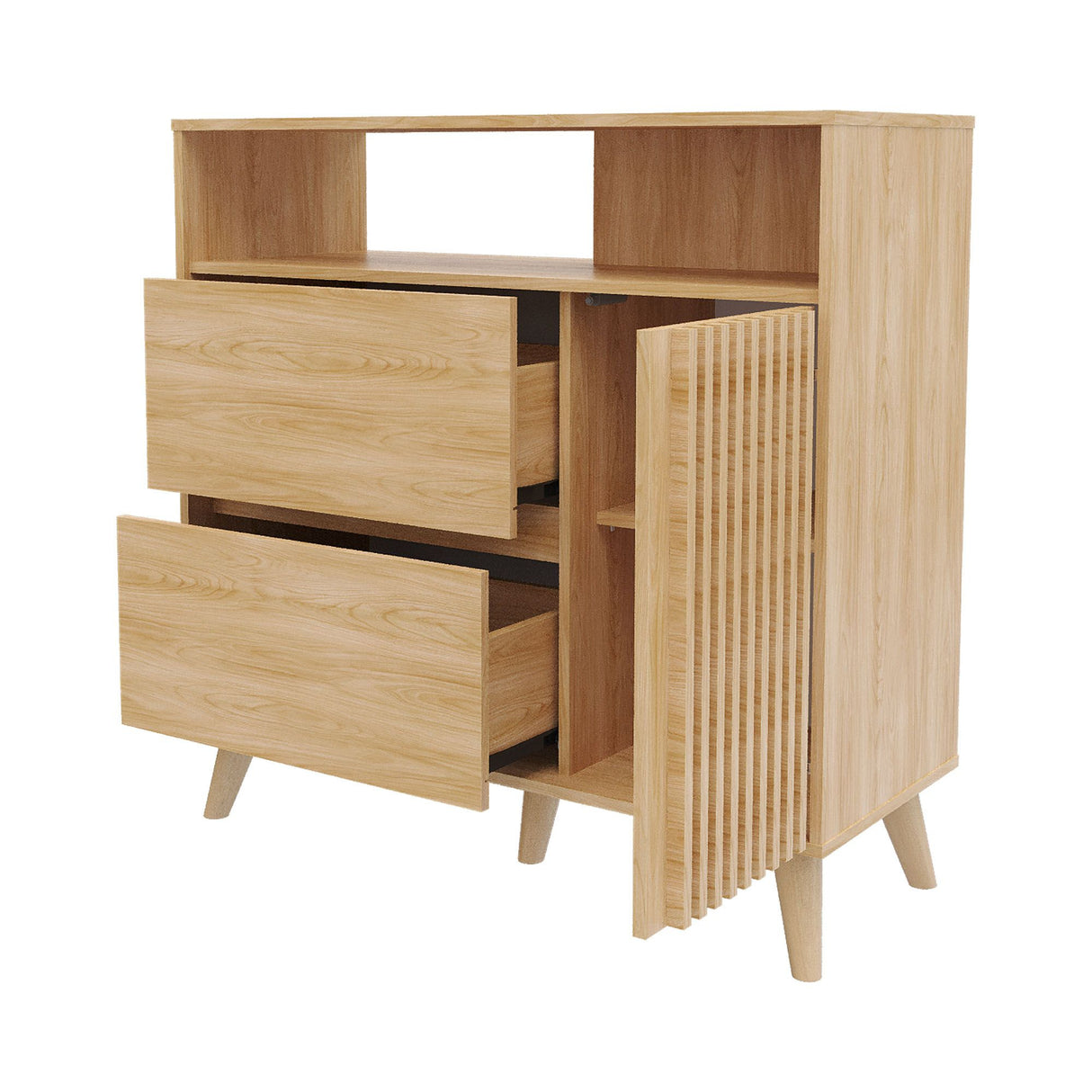 Cajonera Nori Miel 100x98cm de Dos Hileras con Dos Cajones - CAJONERAS Y COMODAS | Bylmo