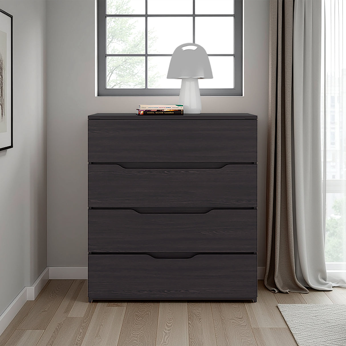 Cajonera Zoe Wengue 80x89.1cm de Cuatro Hileras con Cuatro Cajones - CAJONERAS Y COMODAS | Bylmo