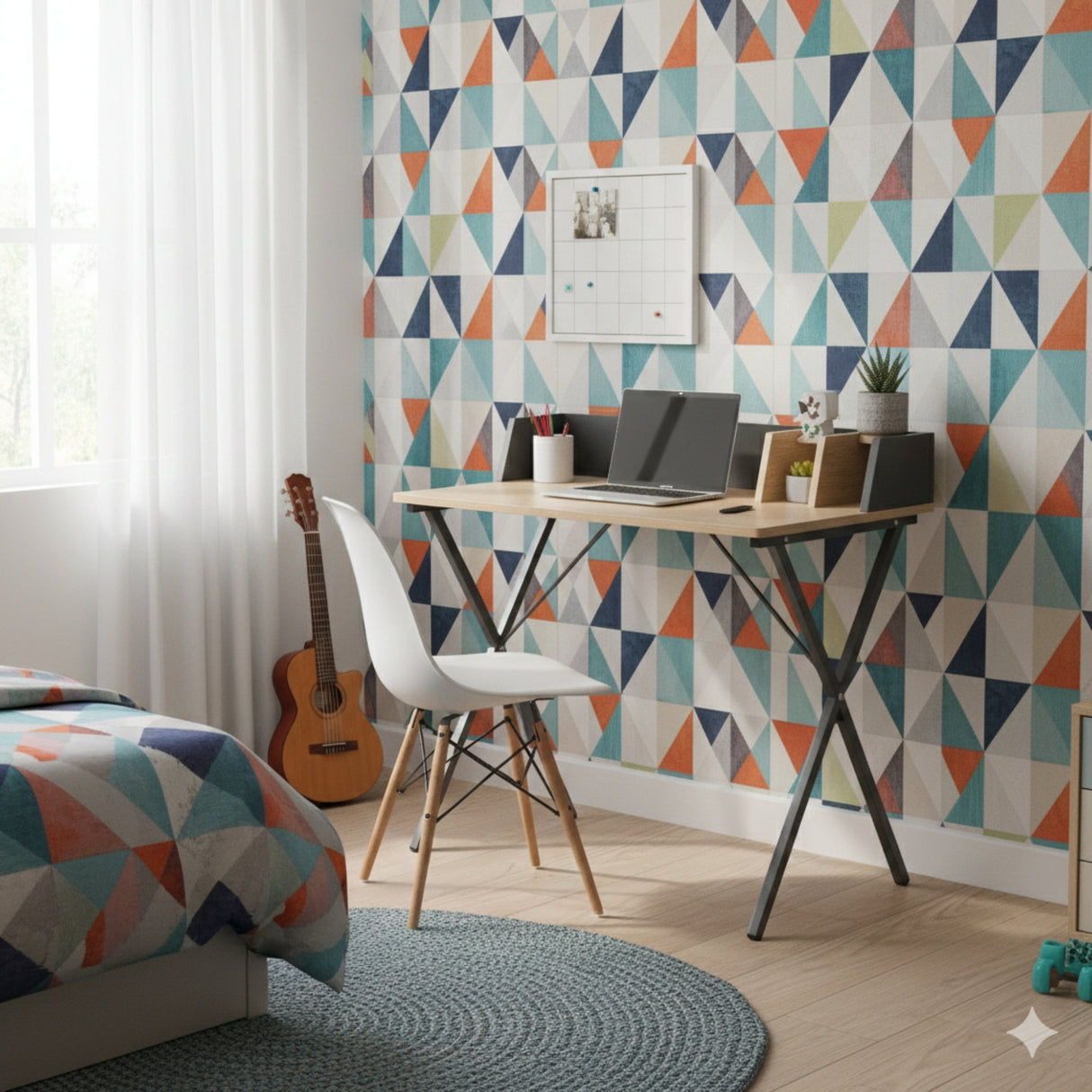 Escritorio Sprint Marrón 80x84cm con Pasa Cables - ESCRITORIOS | Bylmo