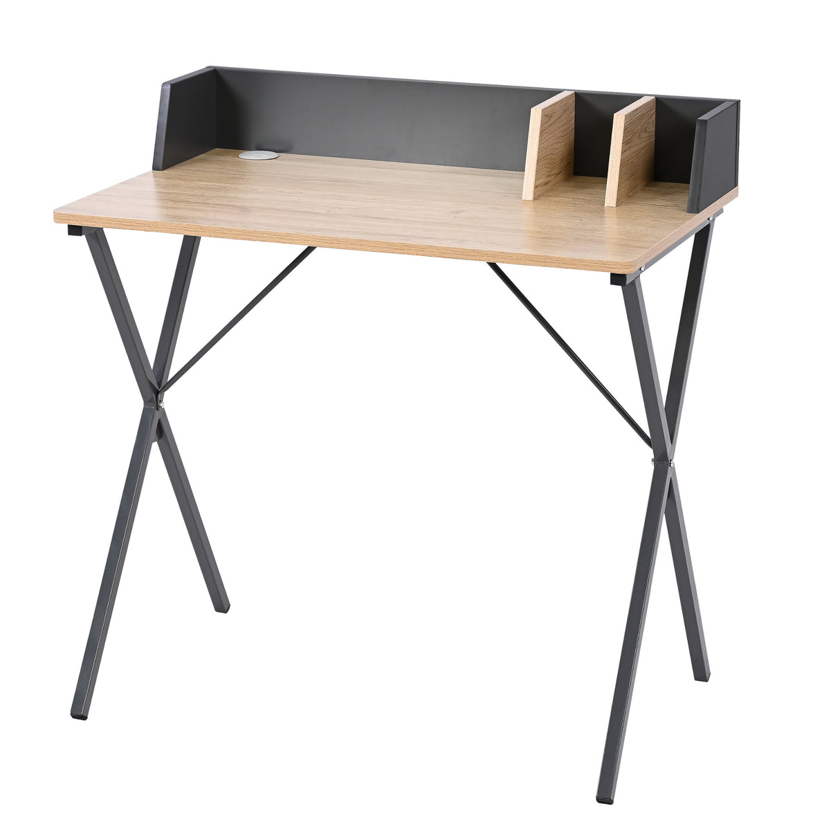 Escritorio Sprint Marrón 80x84cm con Pasa Cables - ESCRITORIOS | Bylmo