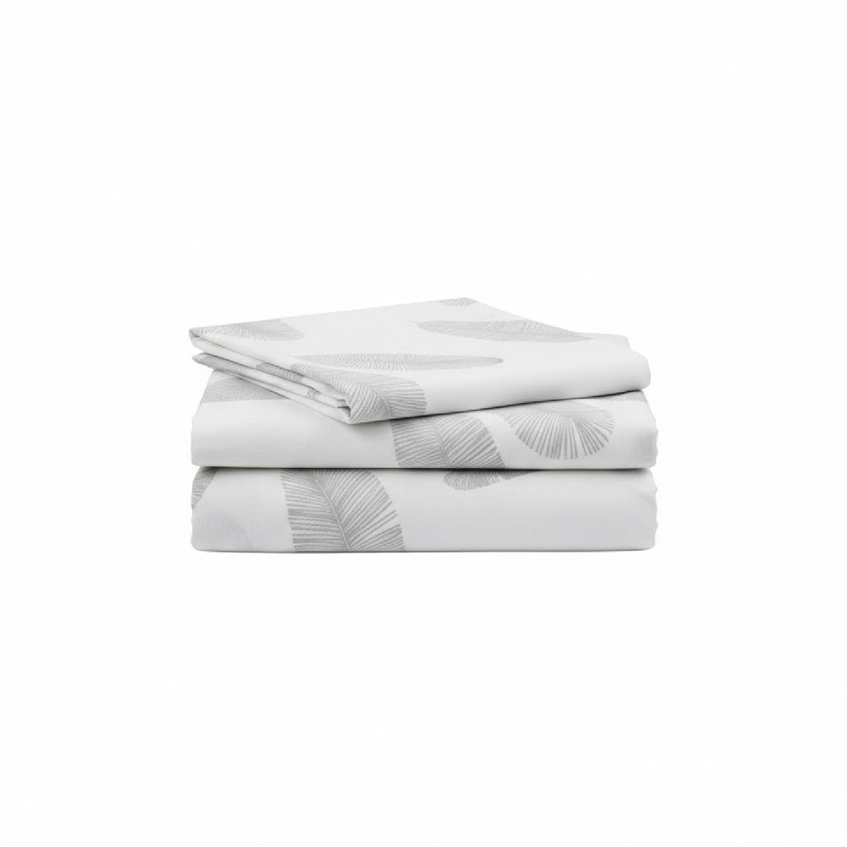 Juego de Sabanas Leaf Gray Blanco para colchón Semidoble 120 X 190 Cm 200 Hilos Con Elastico - SABANAS | Bylmo