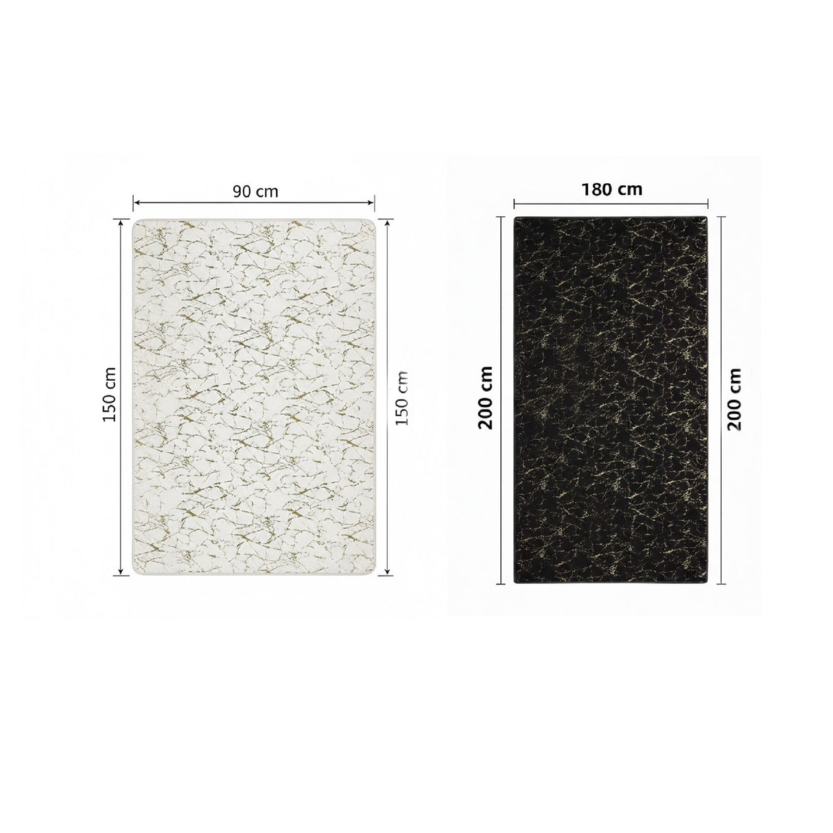 Tapete de Sala Gold Negro 150x200cm Rectangular Muy Suave Pet Friendly - TAPETES Y ALFOMBRAS | Bylmo