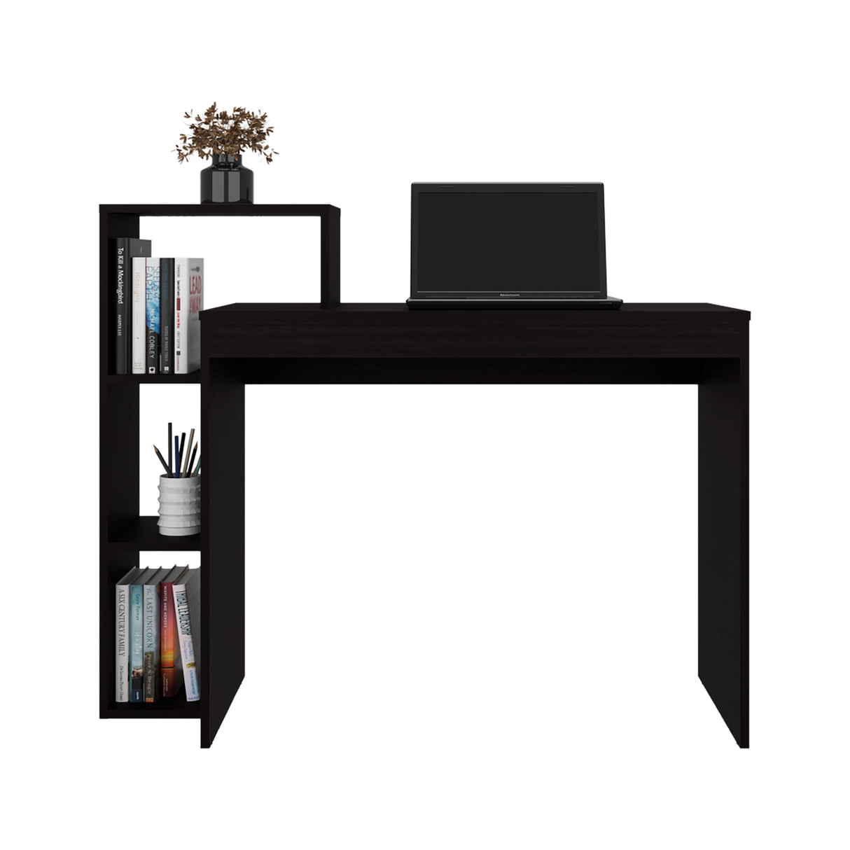 Escritorio Britt Wengue 110x90cm con Organizador de Libros - ESCRITORIOS | Bylmo