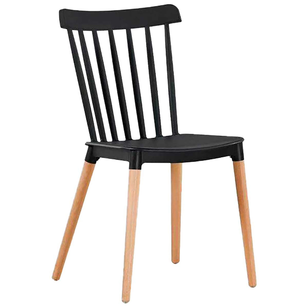 Silla de Comedor Atena Negro 43x84cm con Espaldar y Asisento Ovalado - SILLAS Y BUTACOS | Bylmo