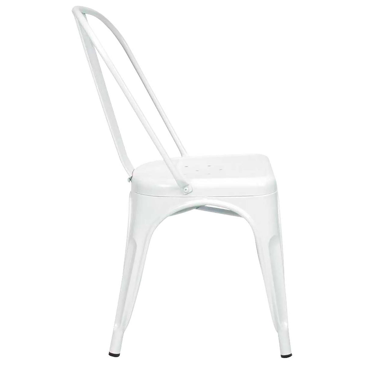 Silla para Restaurante Tolix Blanco 43x84cm con Espaldar y Asisento Ovalado - SILLAS Y BUTACOS | Bylmo