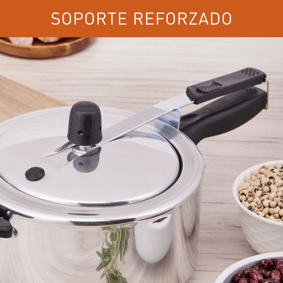 Olla a Presión Imusa Maxi Gris 39x16cm de Cuatro Litros con Cierre Interno - OLLAS Y SARTENES | Bylmo